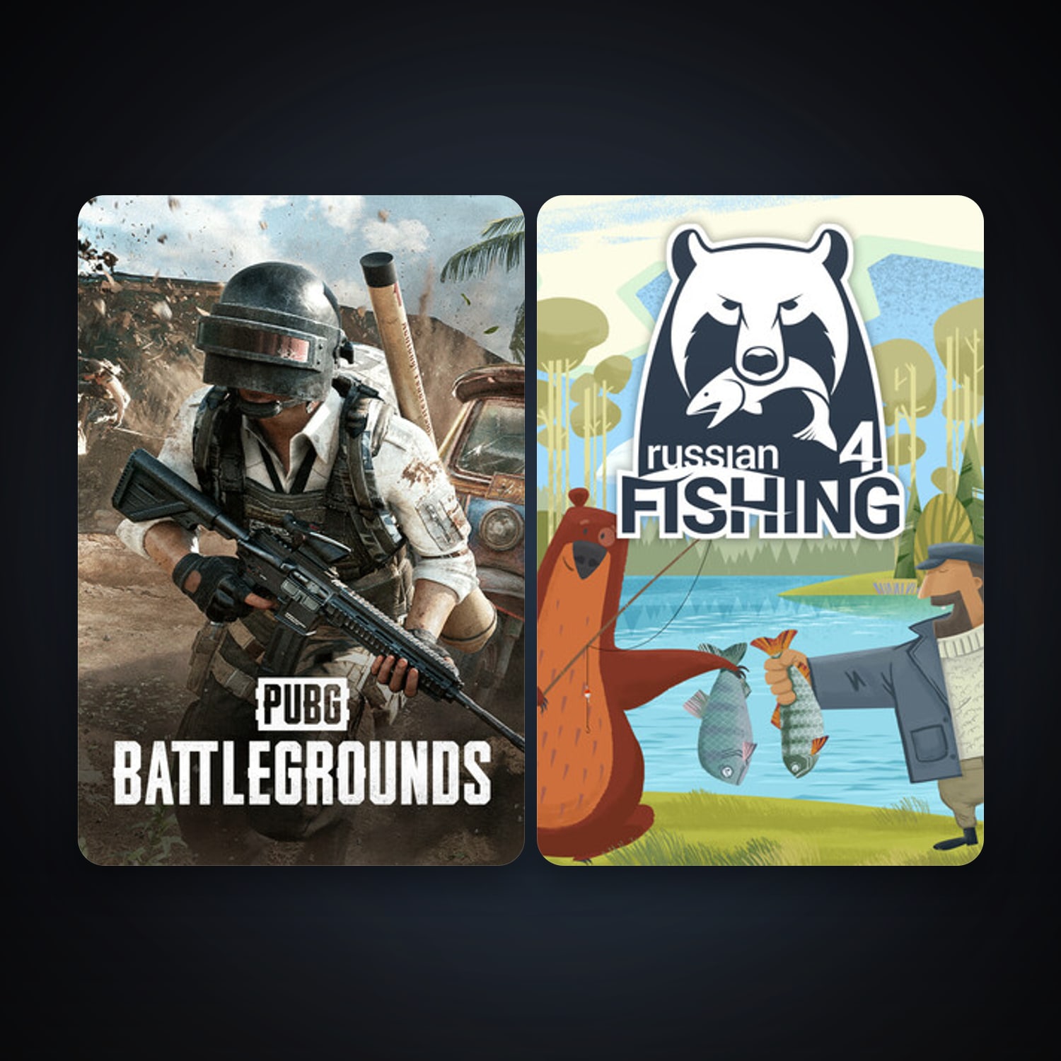 PUBG: BATTLEGROUNDS + Russian Fishing 4, 3 games, clean — HabibiAccounts