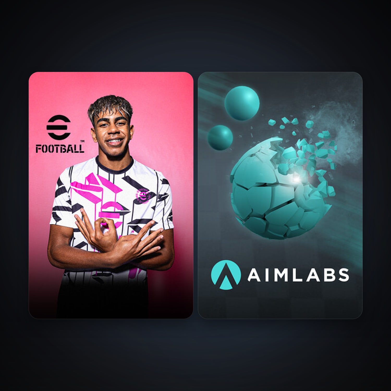 Aimlabs + eFootball 2024, 11 games, clean — HabibiAccounts