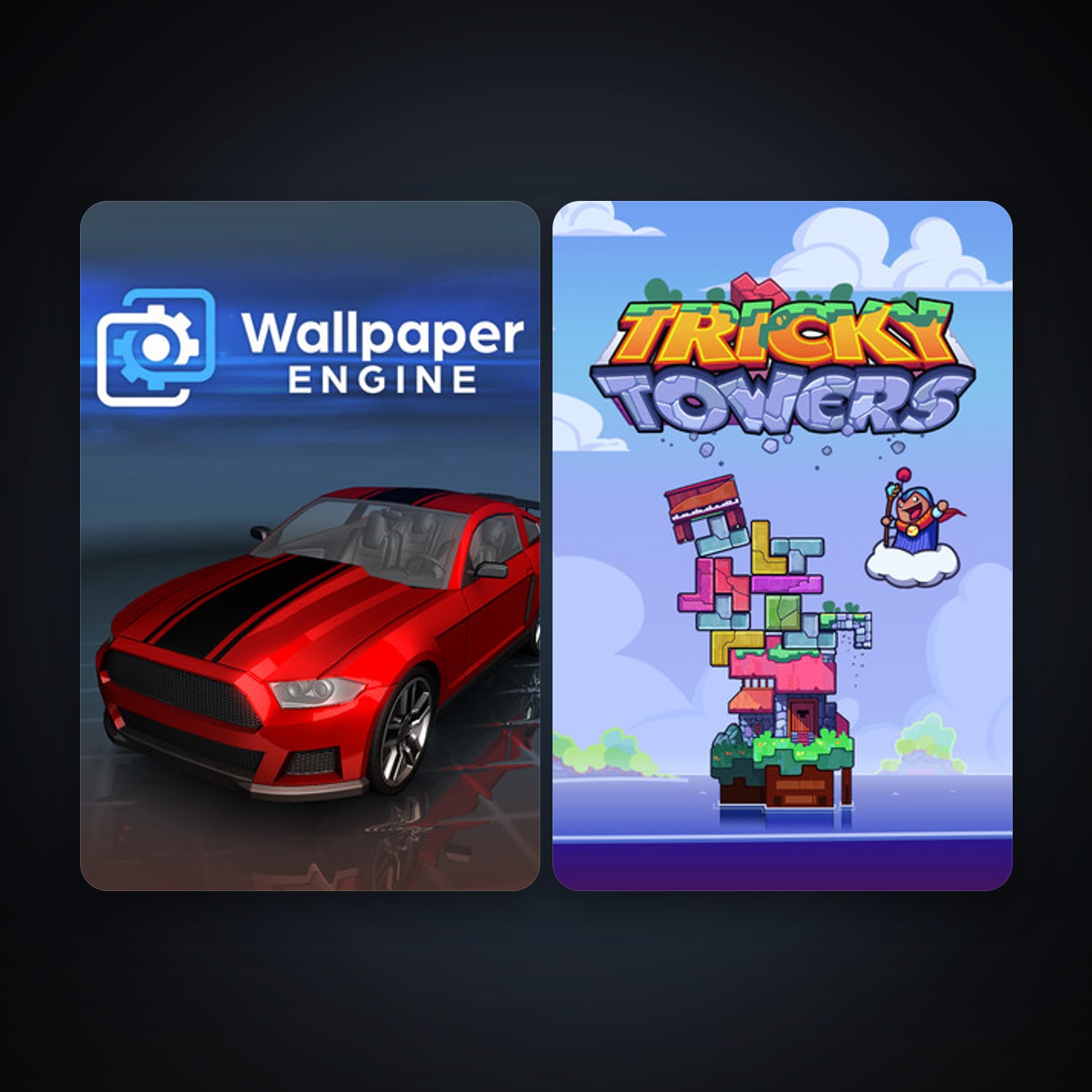 Wallpaper Engine + Tricky Towers, 3 games, clean — HabibiAccounts