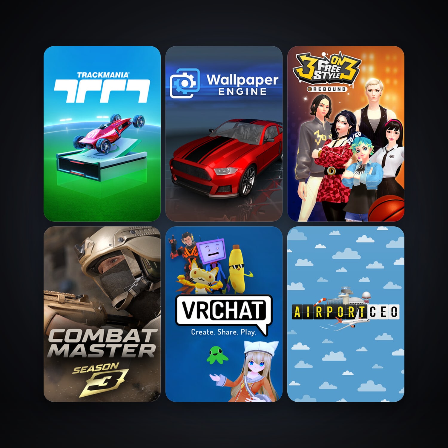 Wallpaper Engine + VRChat, 34 games, clean — HabibiAccounts