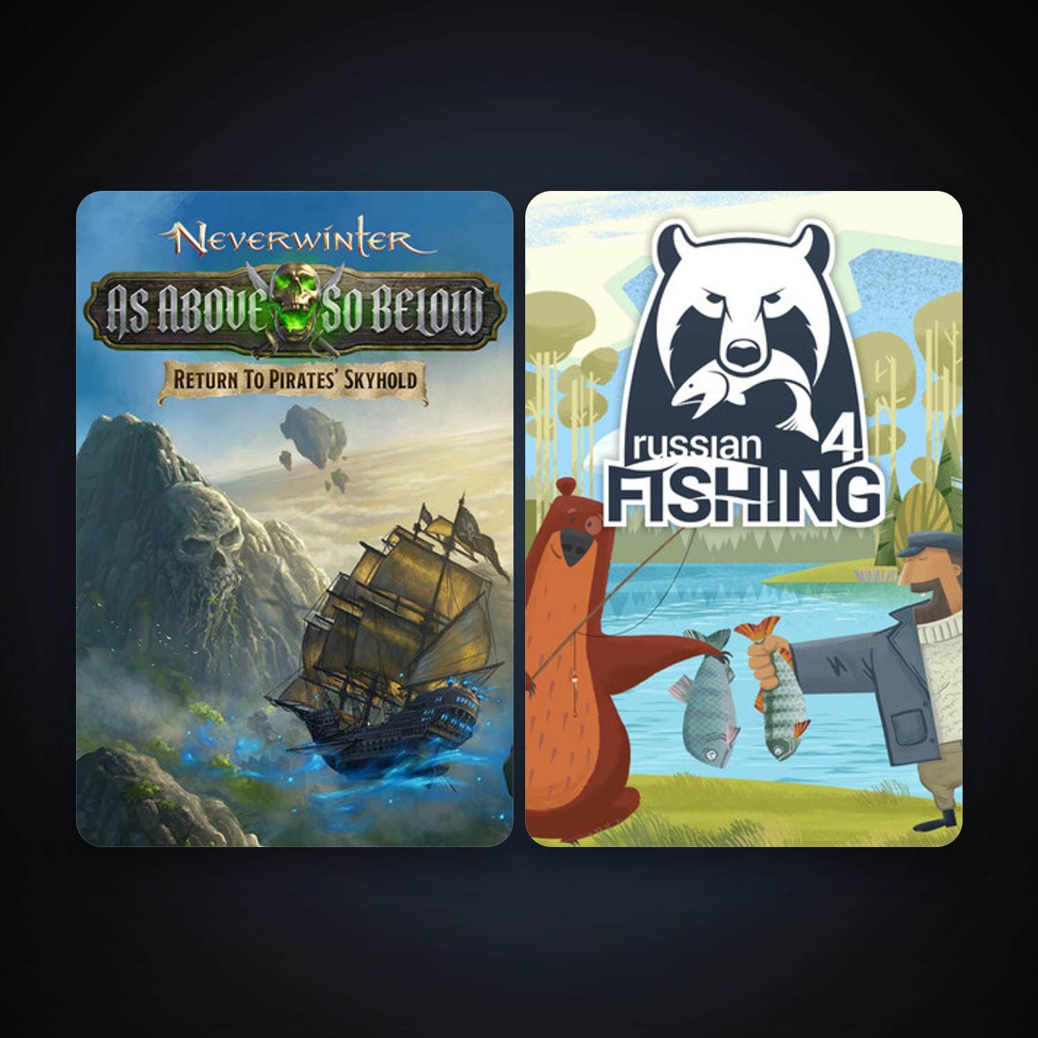 Neverwinter + Russian Fishing 4, 6 games, clean — HabibiAccounts