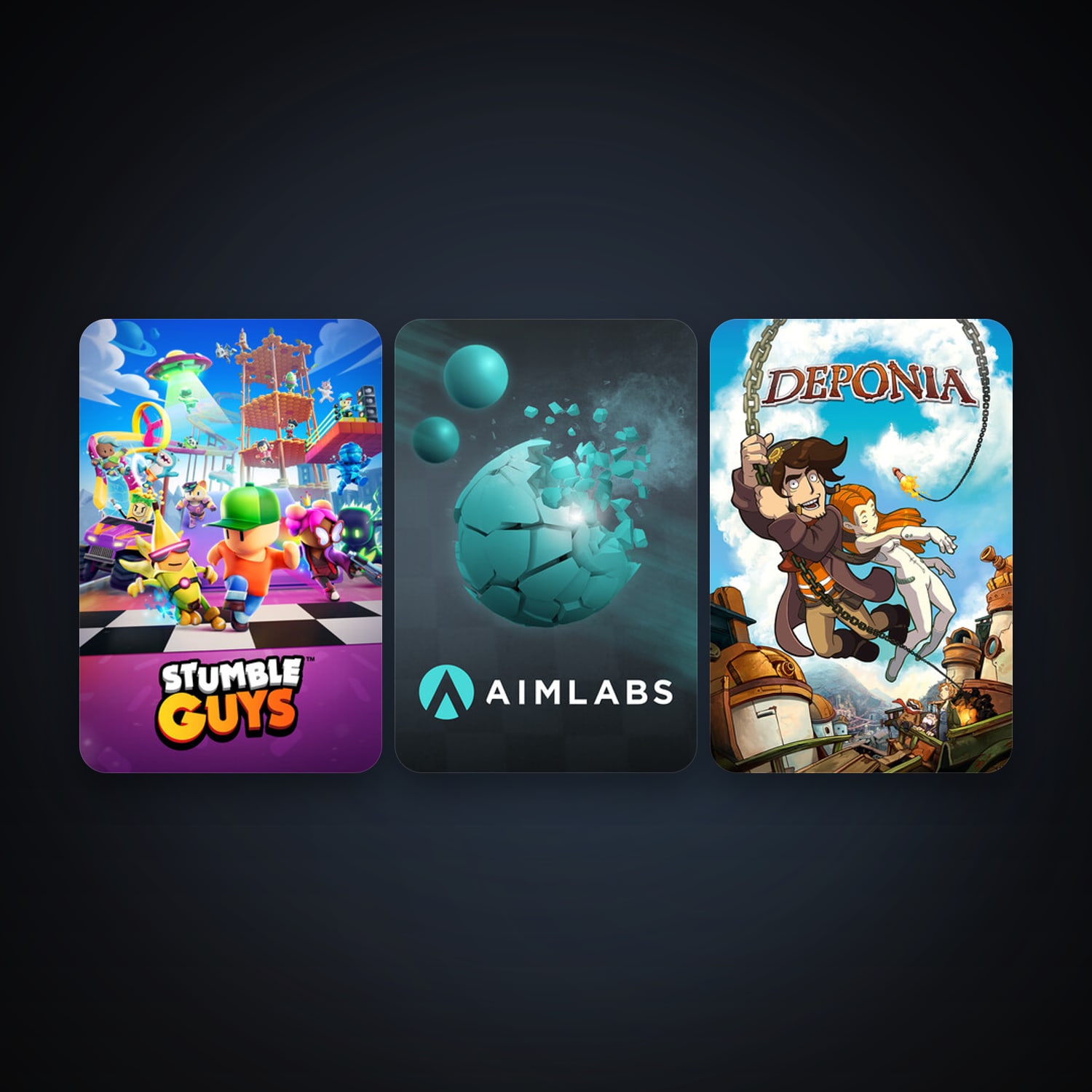 Deponia + Aimlabs, 4 games, clean — HabibiAccounts