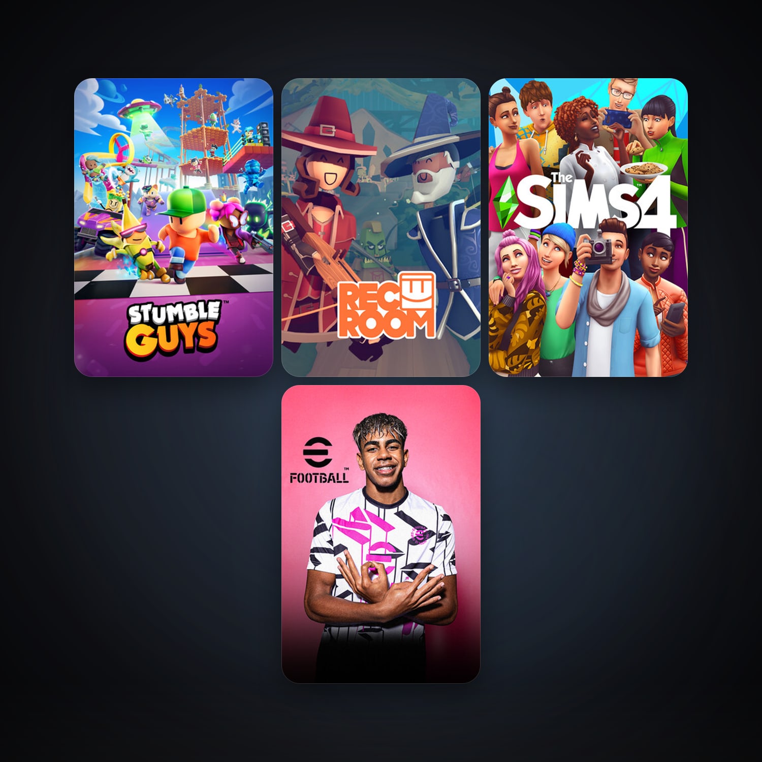 Rec Room + The Sims 4, 6 games, clean — HabibiAccounts