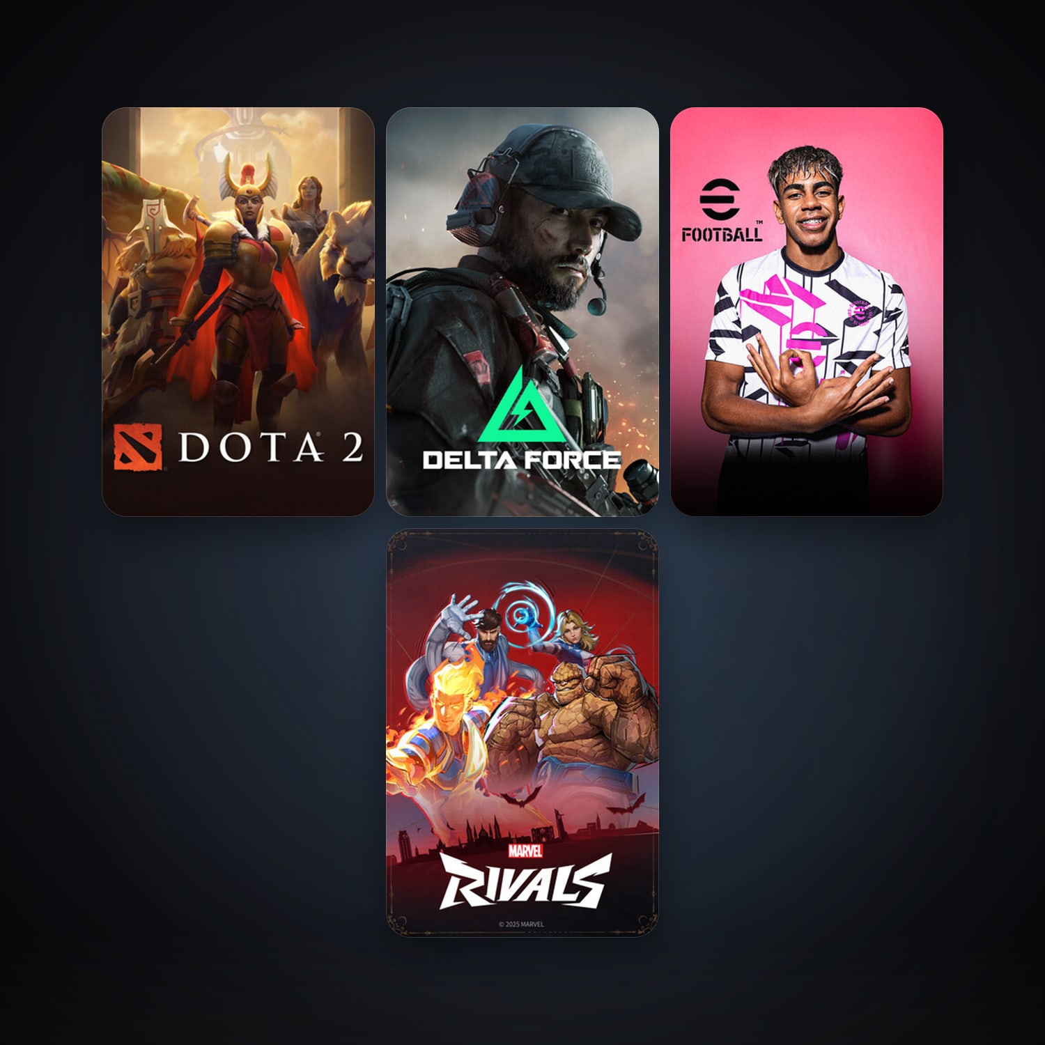 Dota 2 + eFootball 2024, 8 games, clean — HabibiAccounts