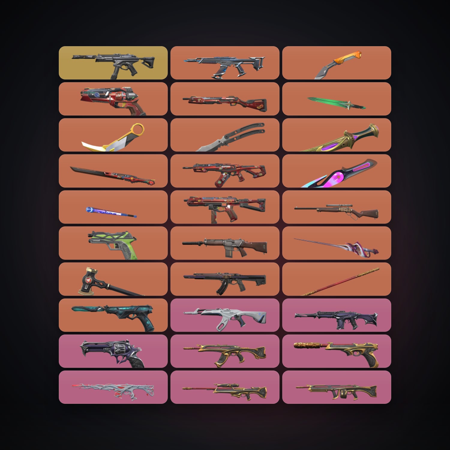 AP Gold 3 locker — 11 knives, 123 skins, lvl 262 — HabibiAccounts