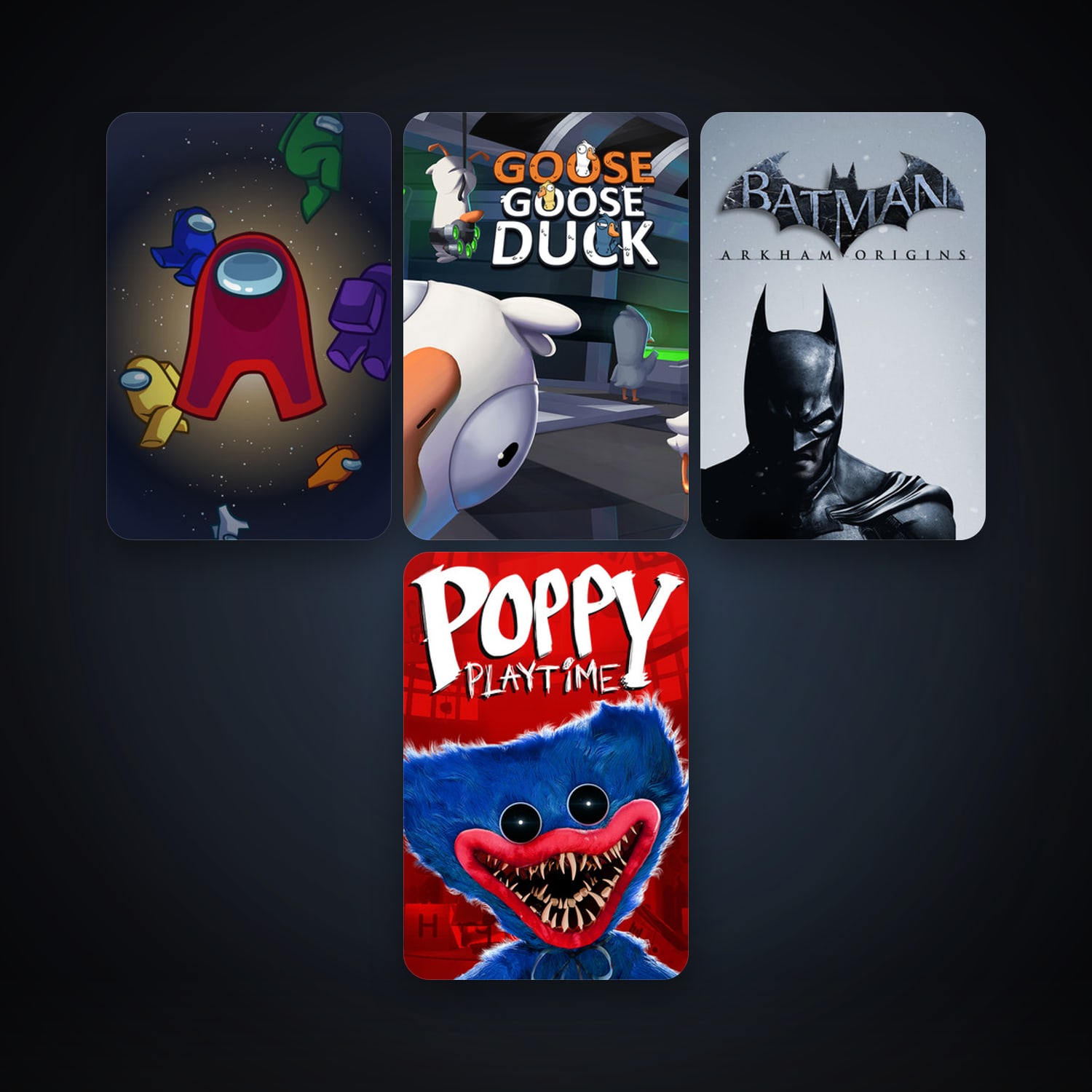Batman: Arkham Origins + Among Us, 8 games, clean — HabibiAccounts