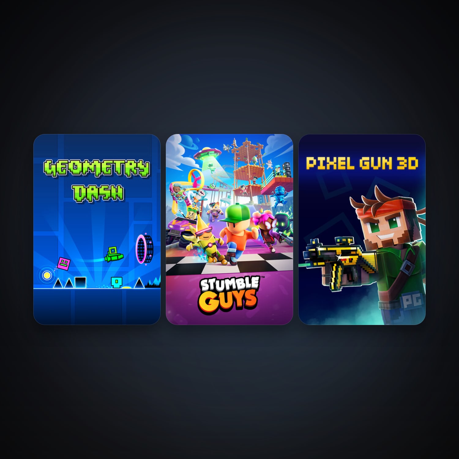 Geometry Dash + Stumble Guys, 4 games, clean — HabibiAccounts