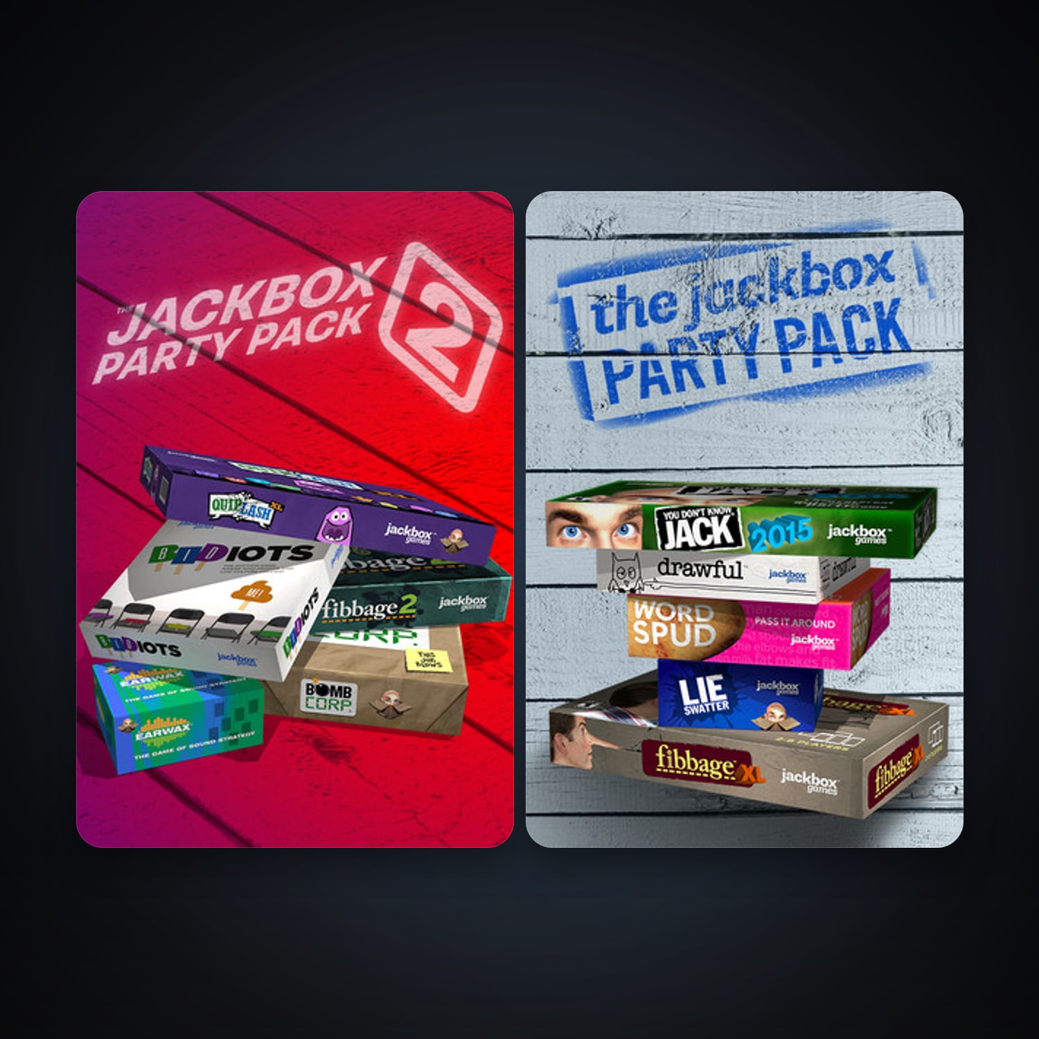 The Jackbox Party Pack + The Jackbox Party Pack 2, 2 games, clean — HabibiAccounts