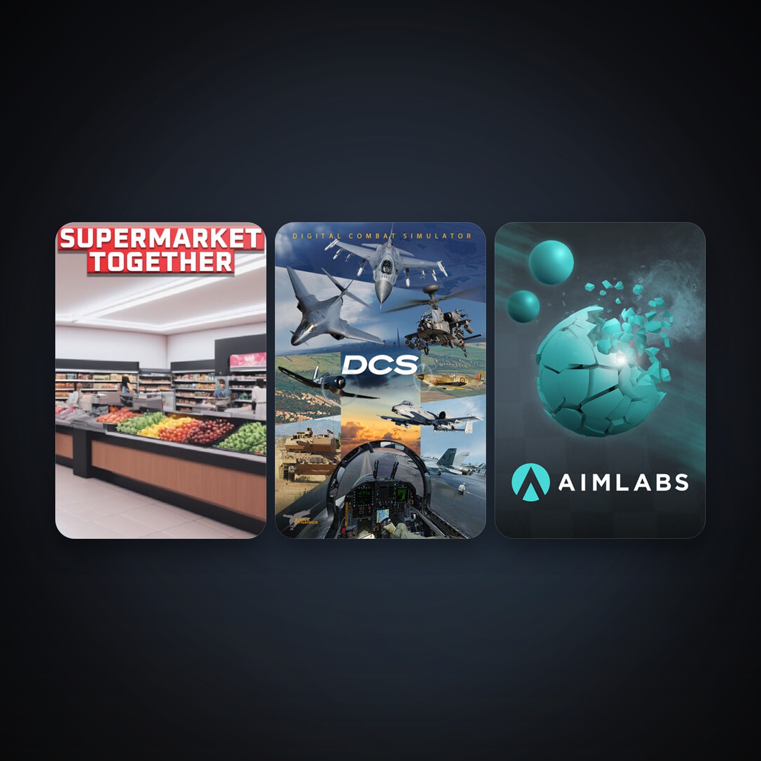 DCS World Steam Edition + Aimlabs, 7 games, clean — HabibiAccounts