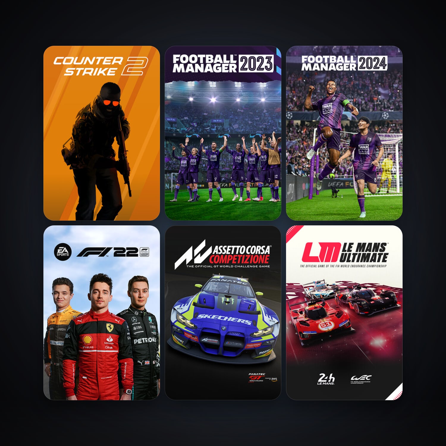 CS2 Prime + Assetto Corsa Competizione, 26 games, clean — HabibiAccounts