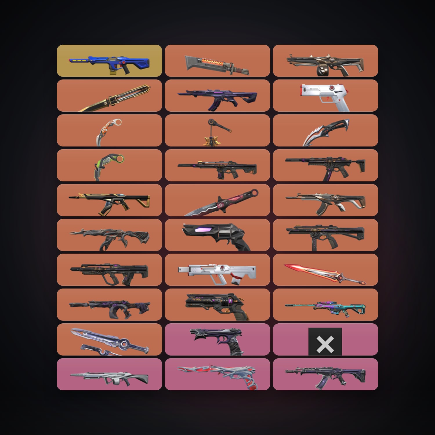 AP Plat 1 locker — 9 knives, 121 skins, lvl 392 — HabibiAccounts