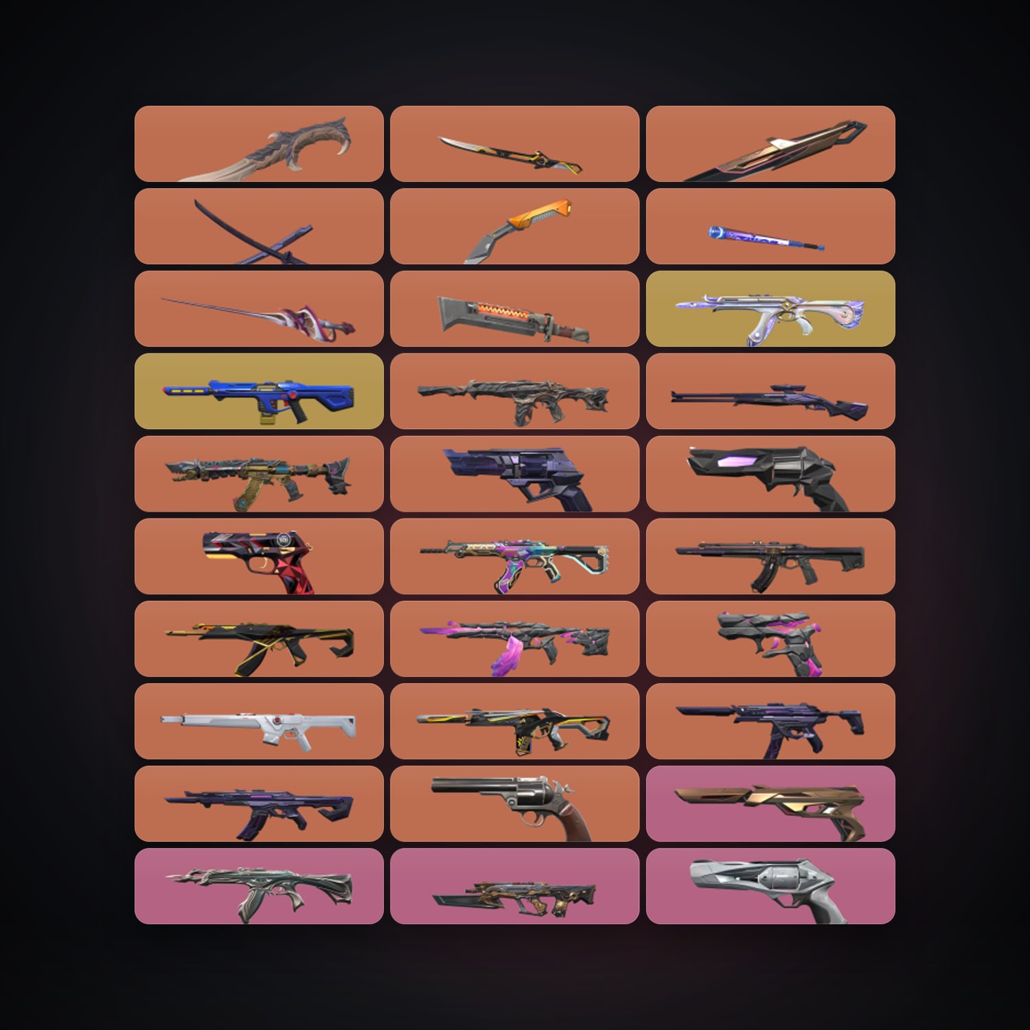 AP Plat 3 locker — 8 knives, 107 skins, lvl 138 — HabibiAccounts