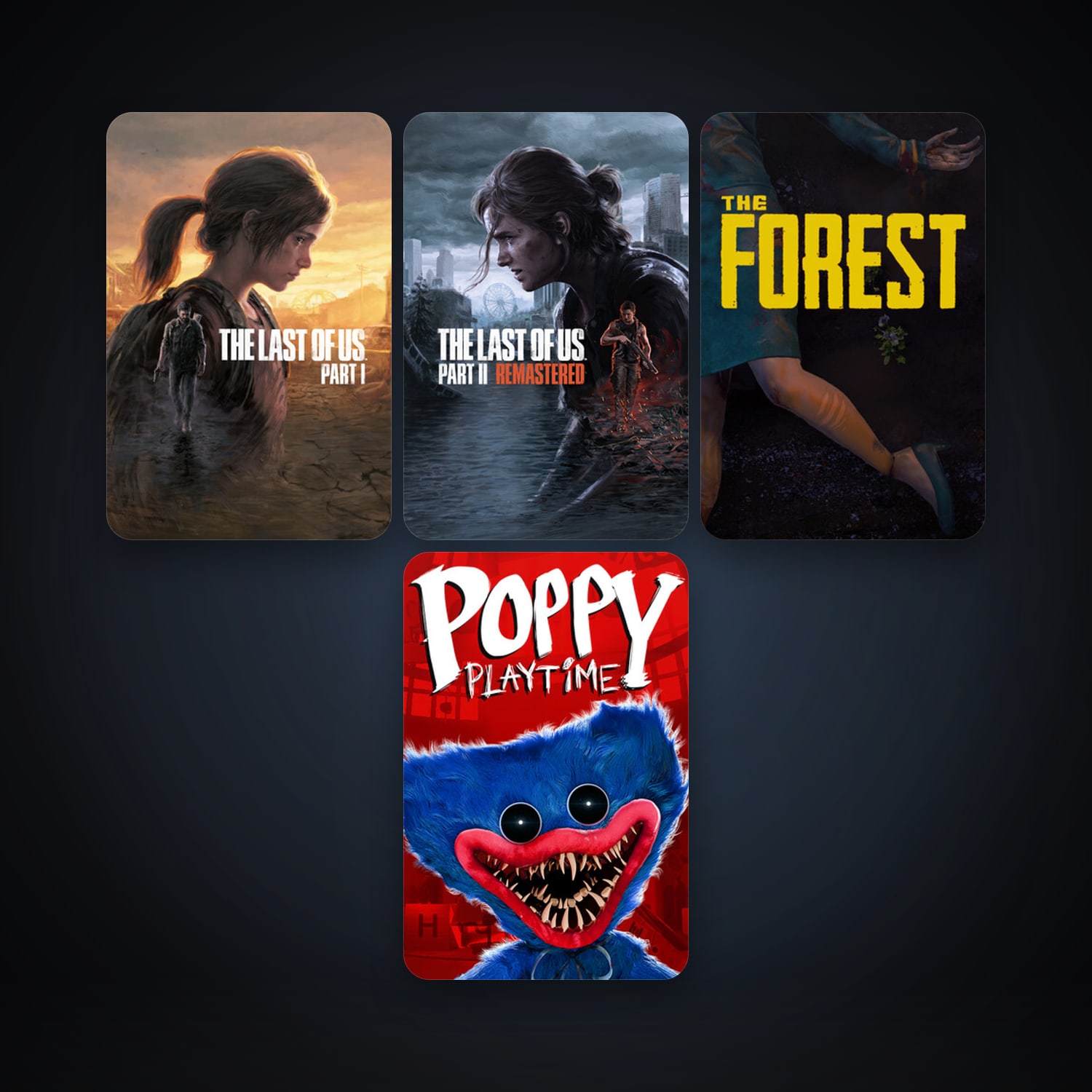 The Forest + Poppy Playtime, 9 games, clean — HabibiAccounts