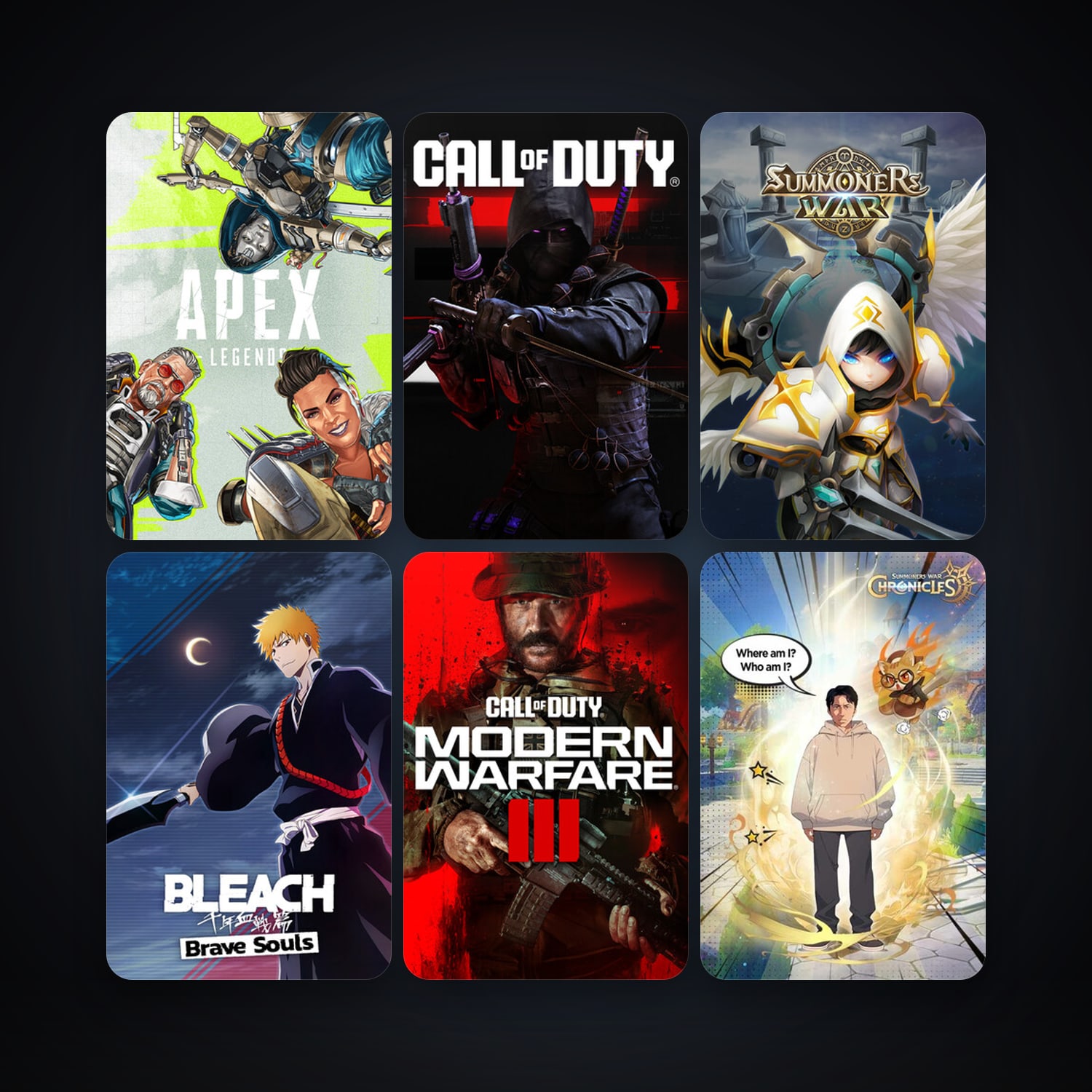 Apex Legends + BLEACH Brave Souls, 9 games, clean — HabibiAccounts