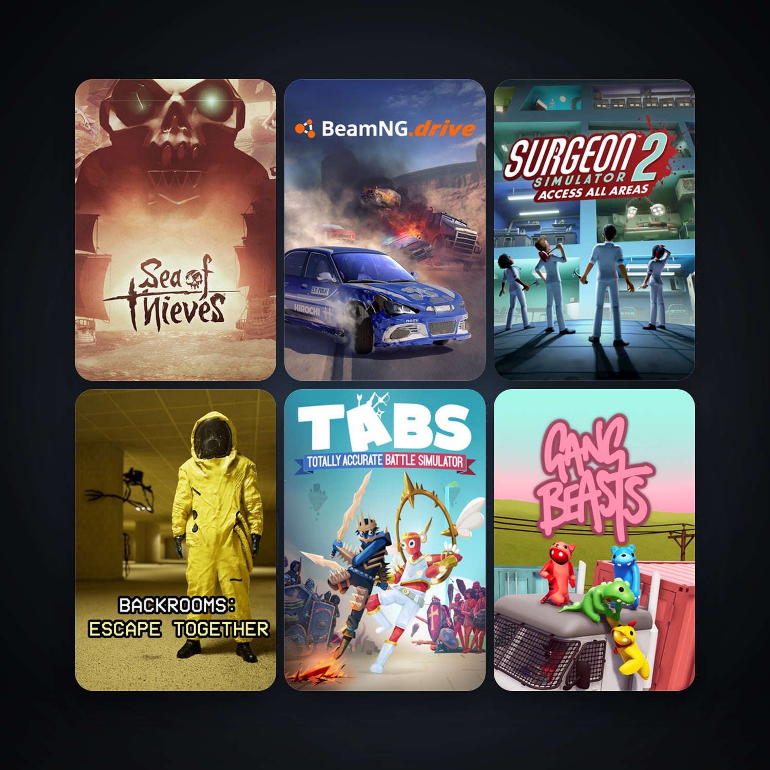 BeamNG.drive + Gang Beasts, 9 games, clean — HabibiAccounts
