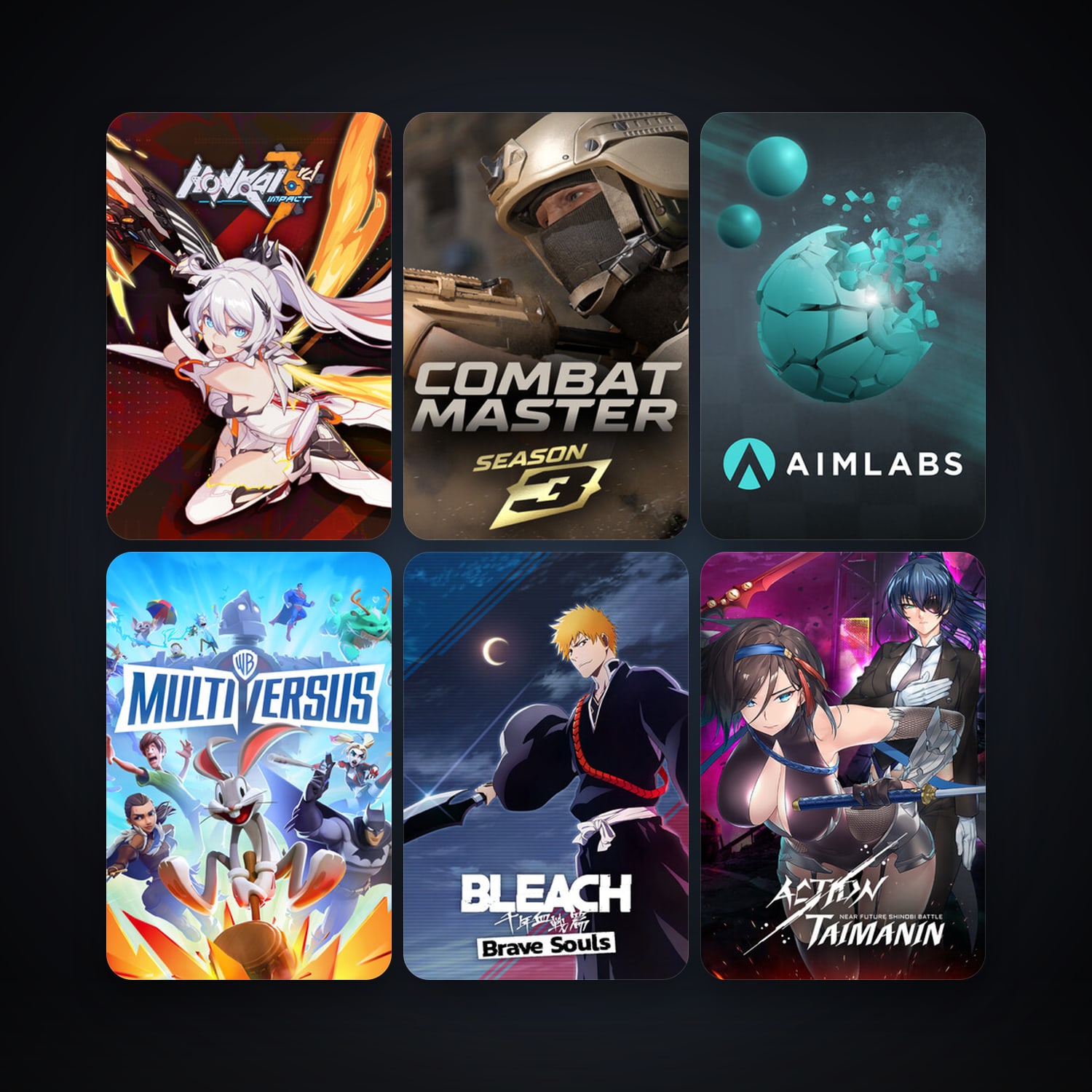 Aimlabs + BLEACH Brave Souls, 13 games, clean — HabibiAccounts