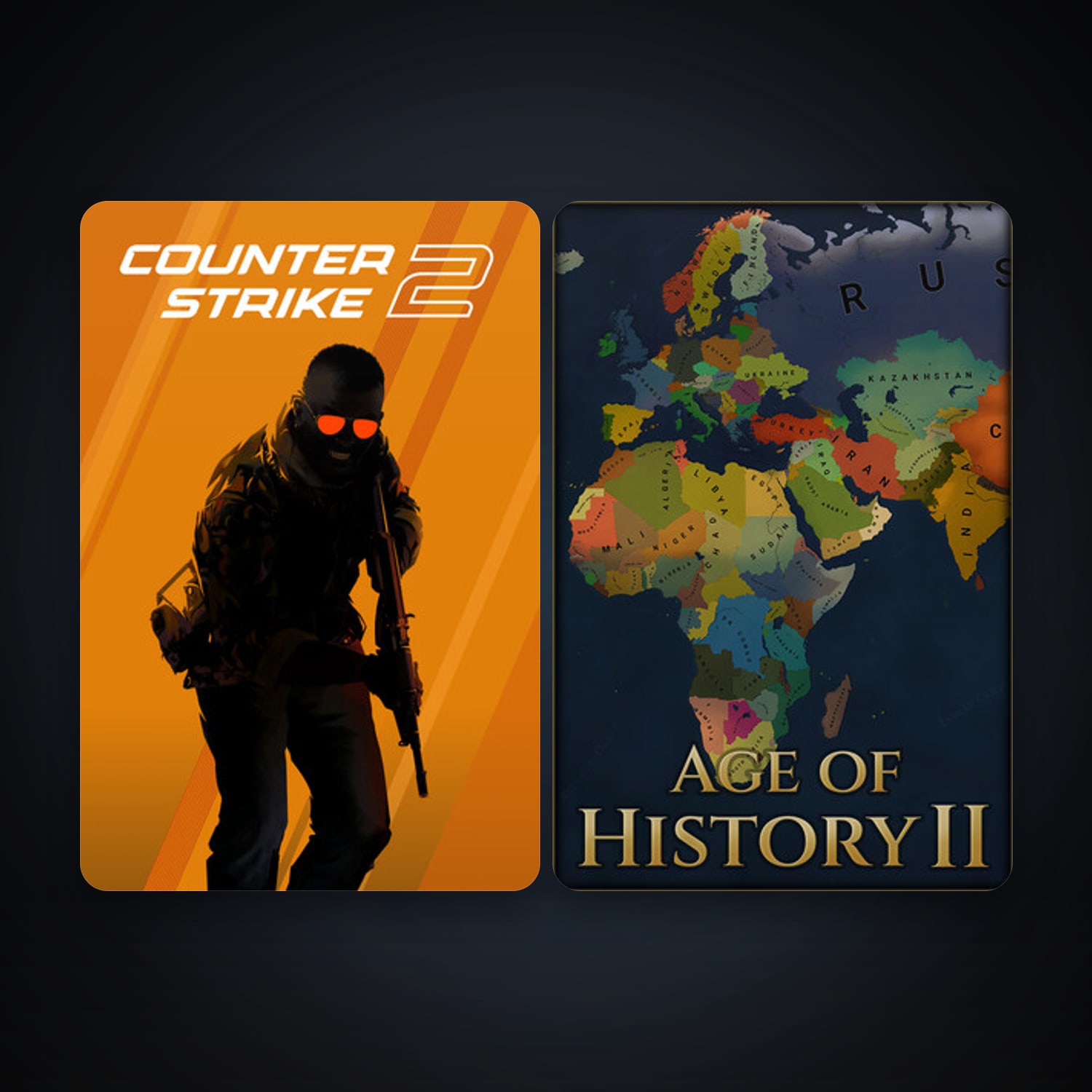 CS2 Prime + Age of History II, 2 games, clean — HabibiAccounts