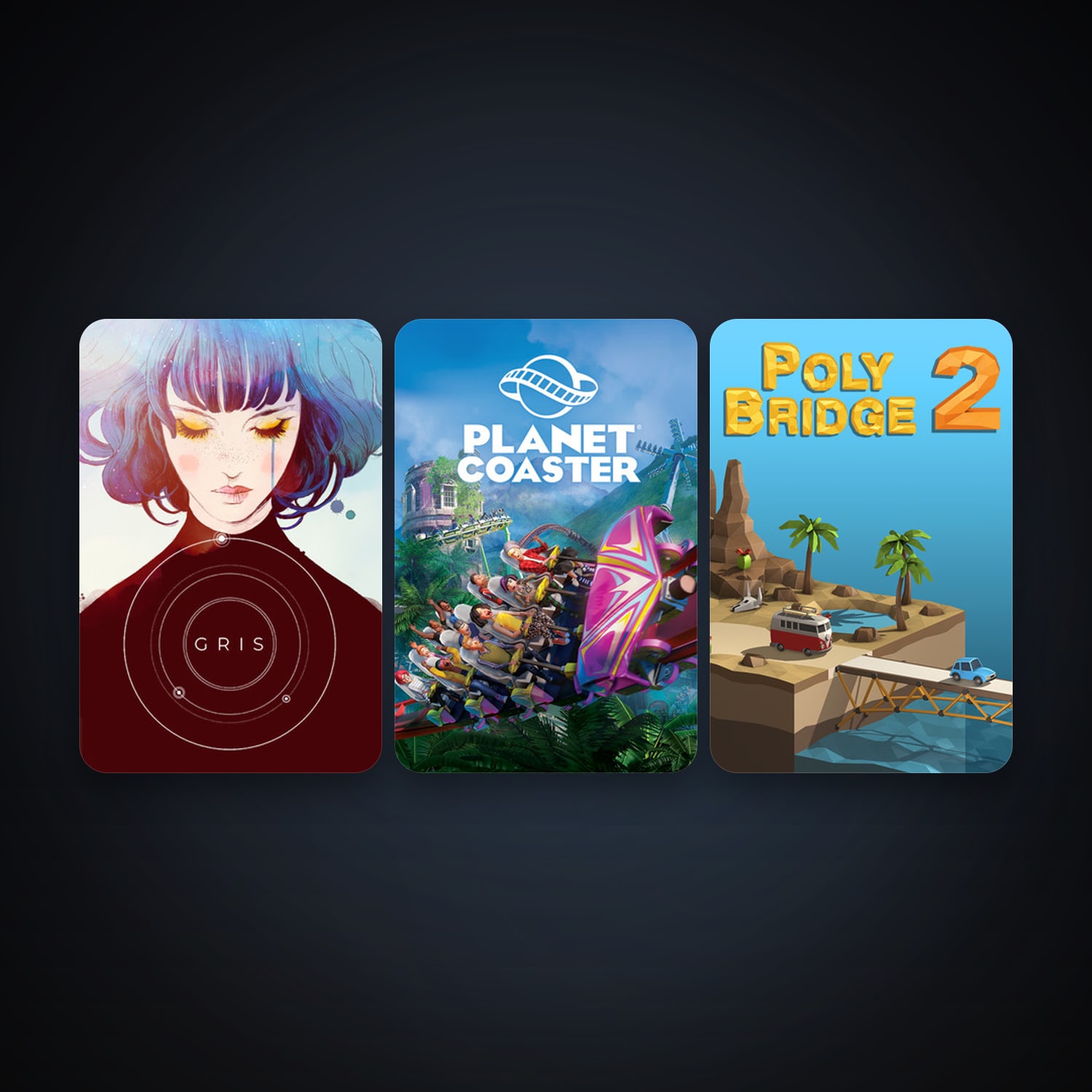 Planet Coaster + GRIS, 3 games, clean — HabibiAccounts