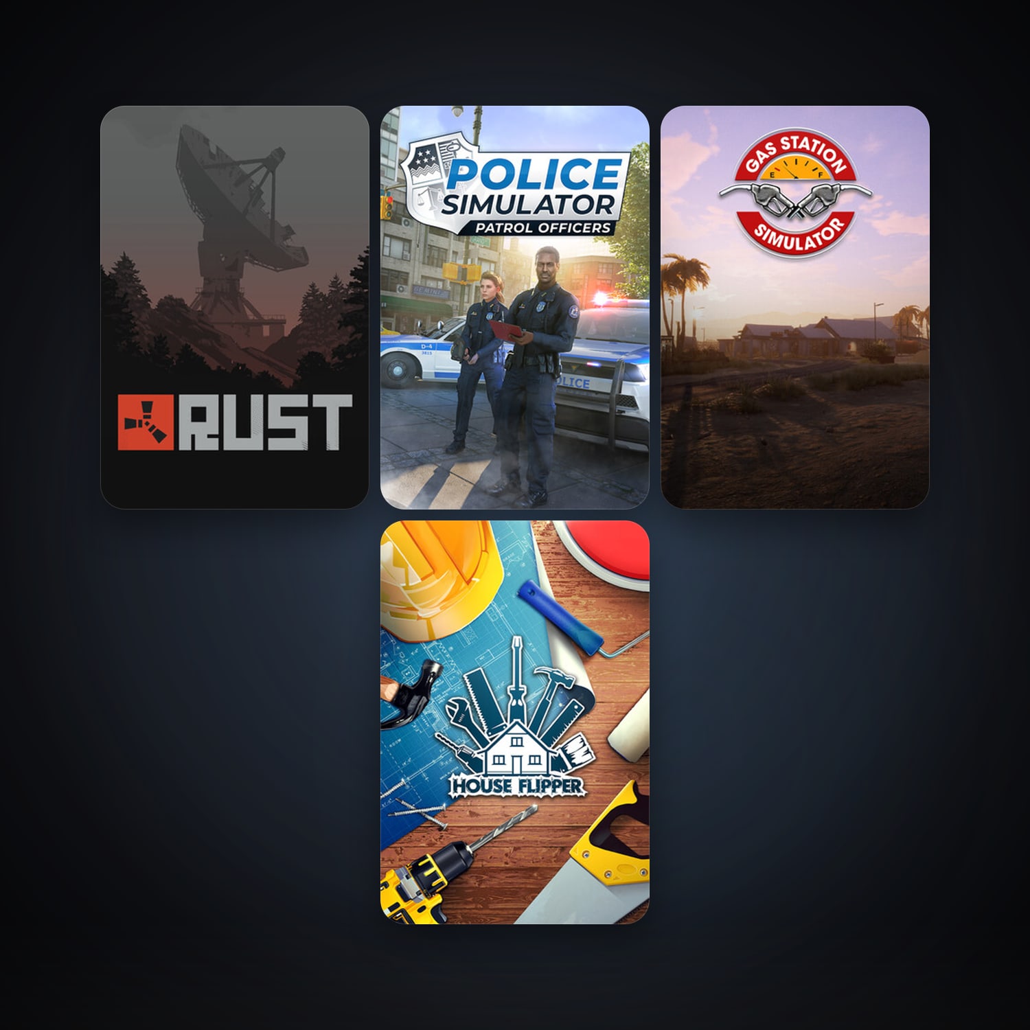 Rust + Satisfactory, 6 games, clean — HabibiAccounts