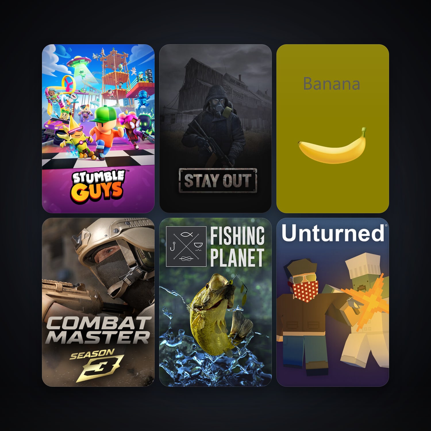 Unturned + Fishing Planet, 9 games, clean — HabibiAccounts