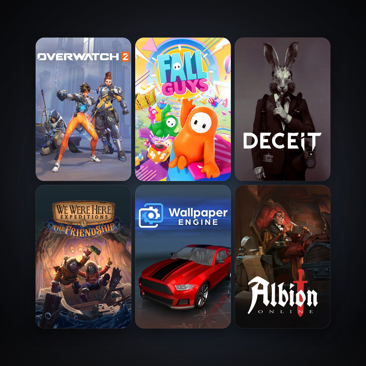 Wallpaper Engine + Deceit, 13 games, clean — HabibiAccounts