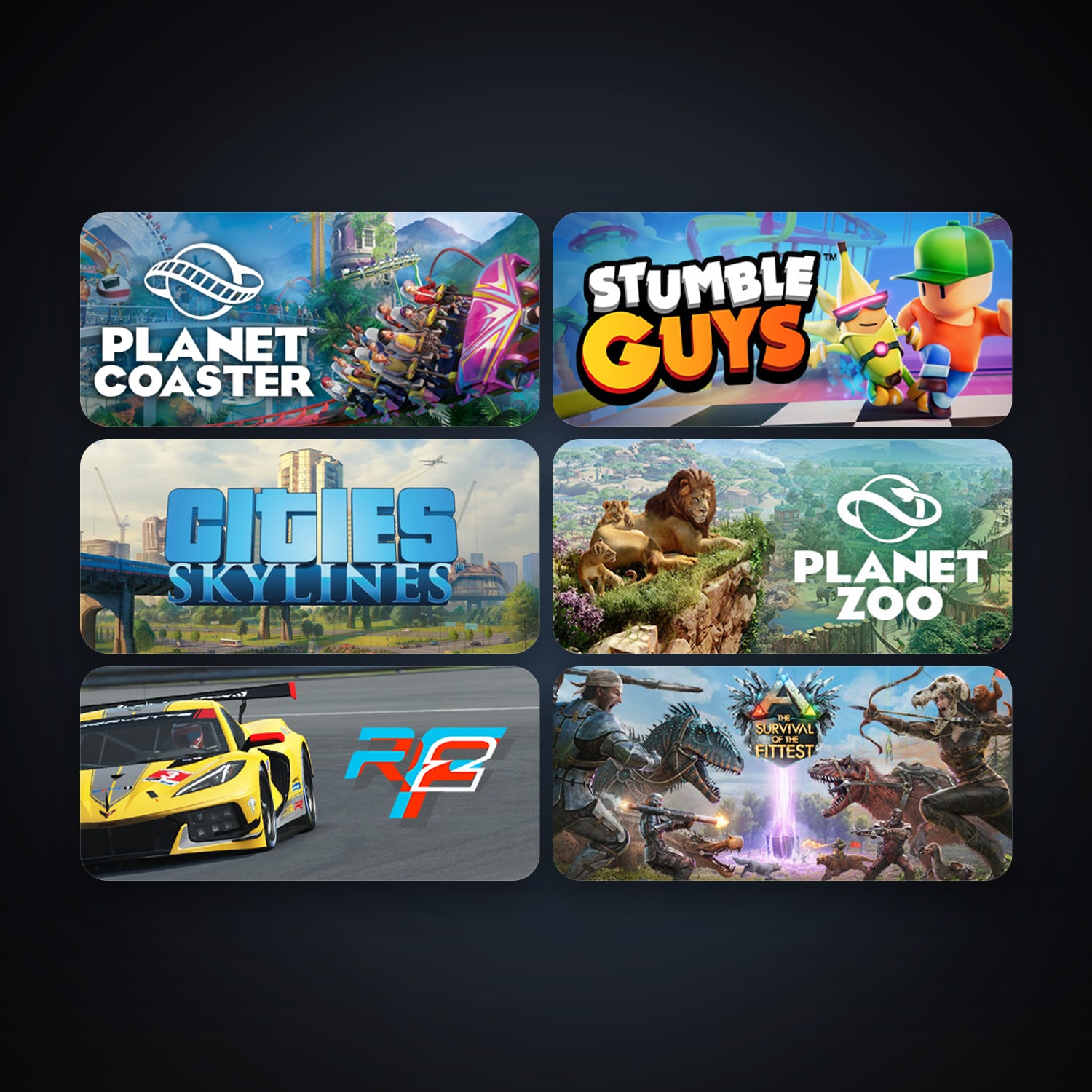Cities: Skylines + rFactor 2, 10 games, clean — HabibiAccounts