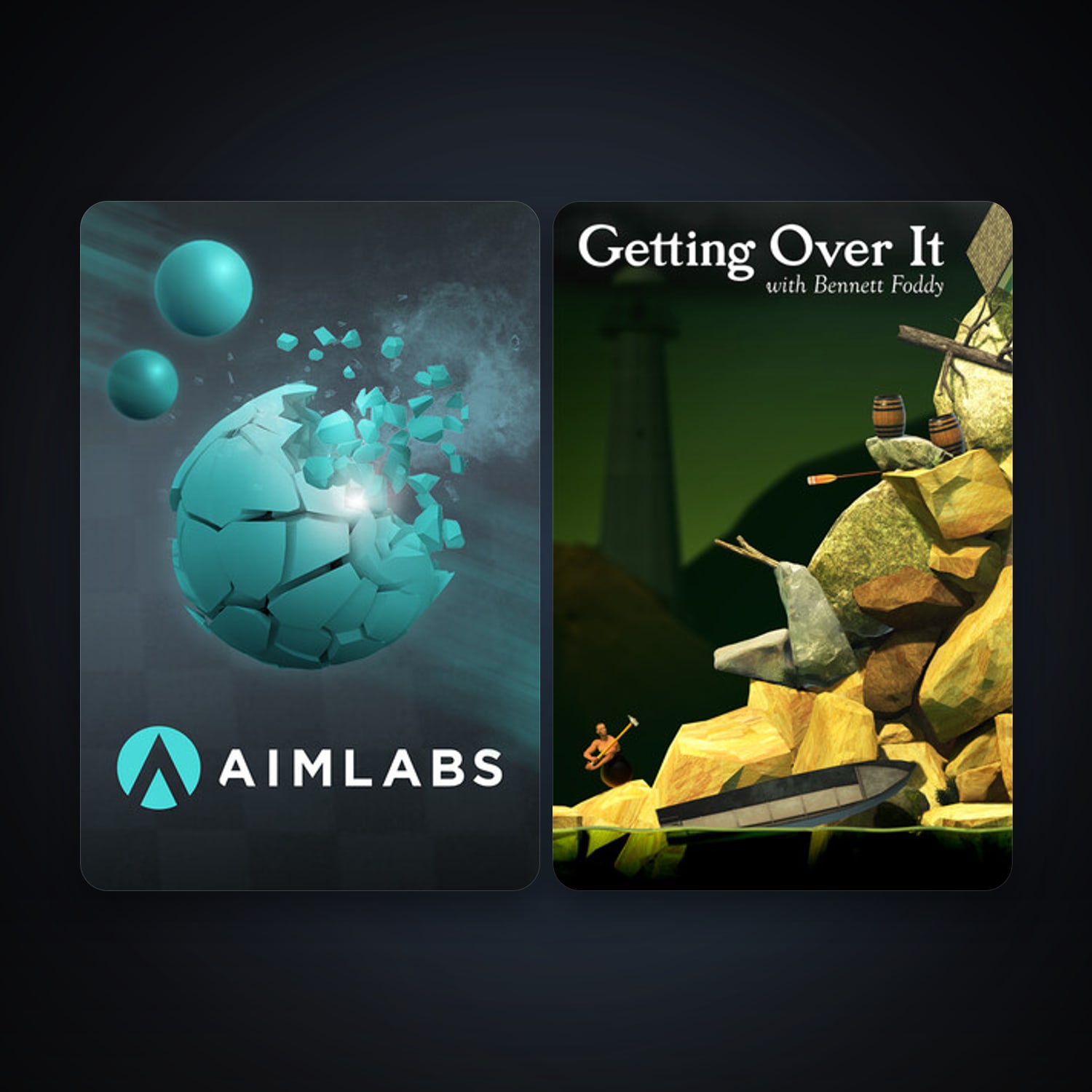 Getting Over It with Bennett Foddy + Aimlabs, 3 games, clean — HabibiAccounts