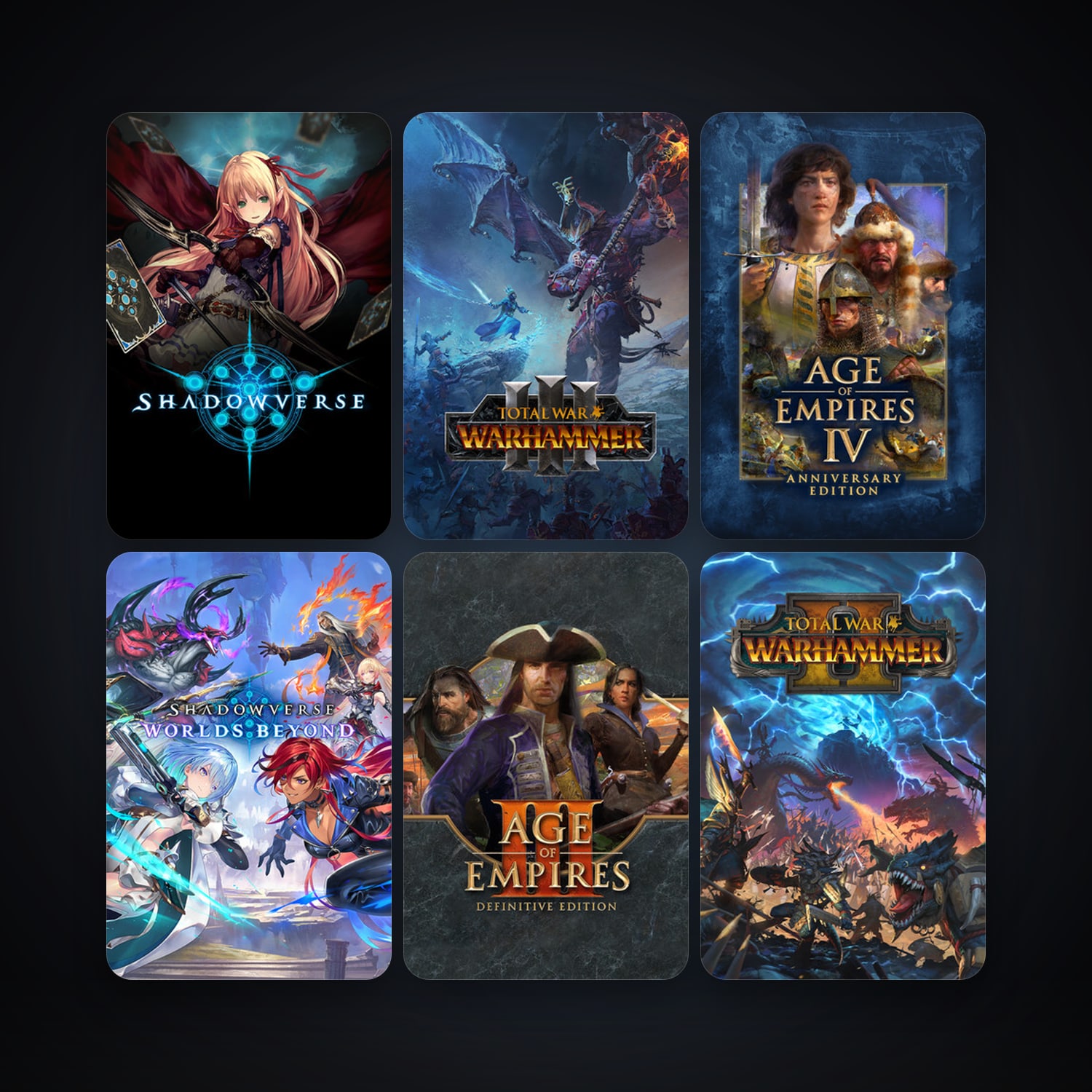 Shadowverse + Total War: WARHAMMER II, 8 games, clean — HabibiAccounts
