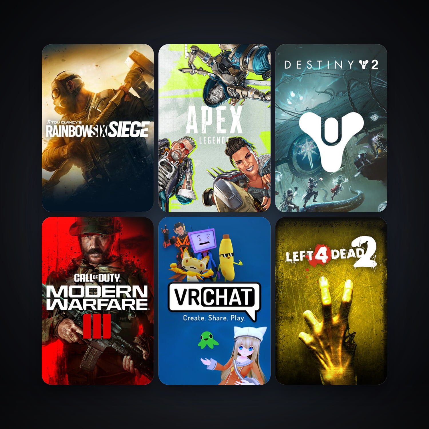 Left 4 Dead 2 + Tom Clancy's Rainbow Six Siege, 18 games, clean — HabibiAccounts