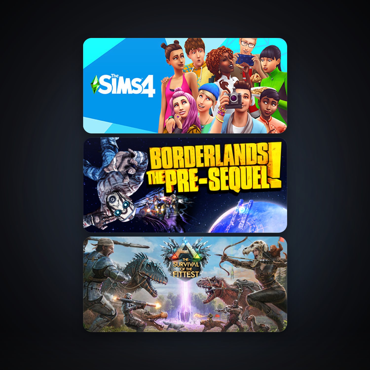 Borderlands: The Pre-Sequel + ARK: The Survival Of The Fittest, 4 games, clean — HabibiAccounts