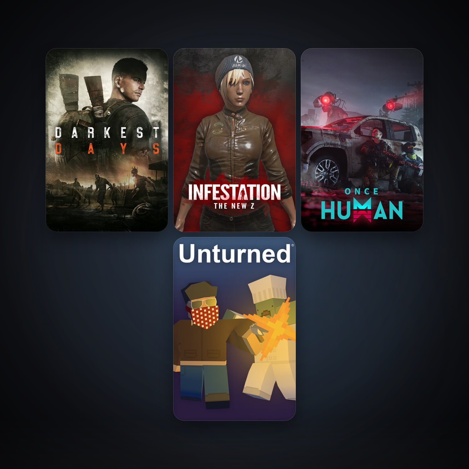 Unturned + Infestation: The New Z, 6 games, clean — HabibiAccounts