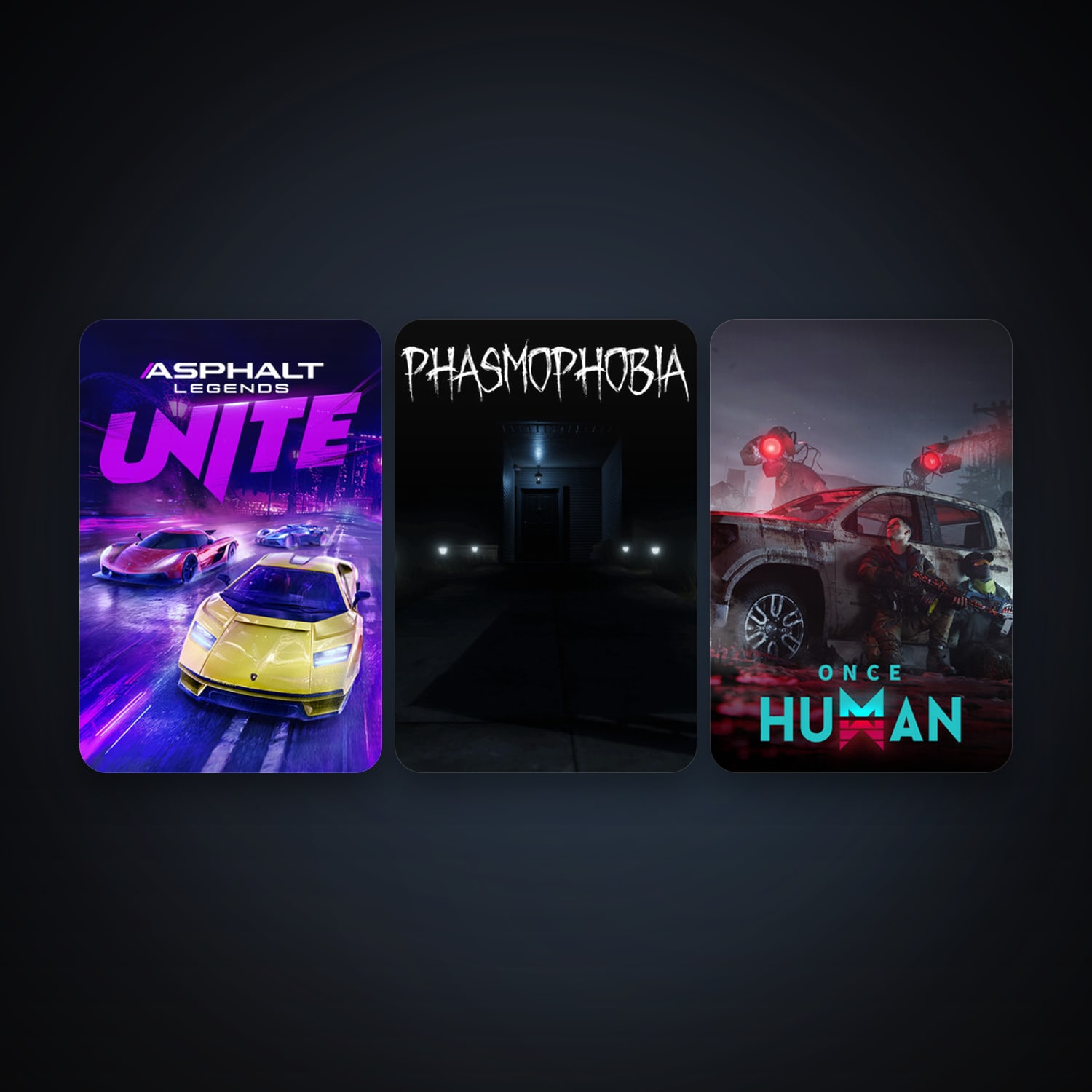 Phasmophobia + Asphalt Legends Unite, 7 games, clean — HabibiAccounts
