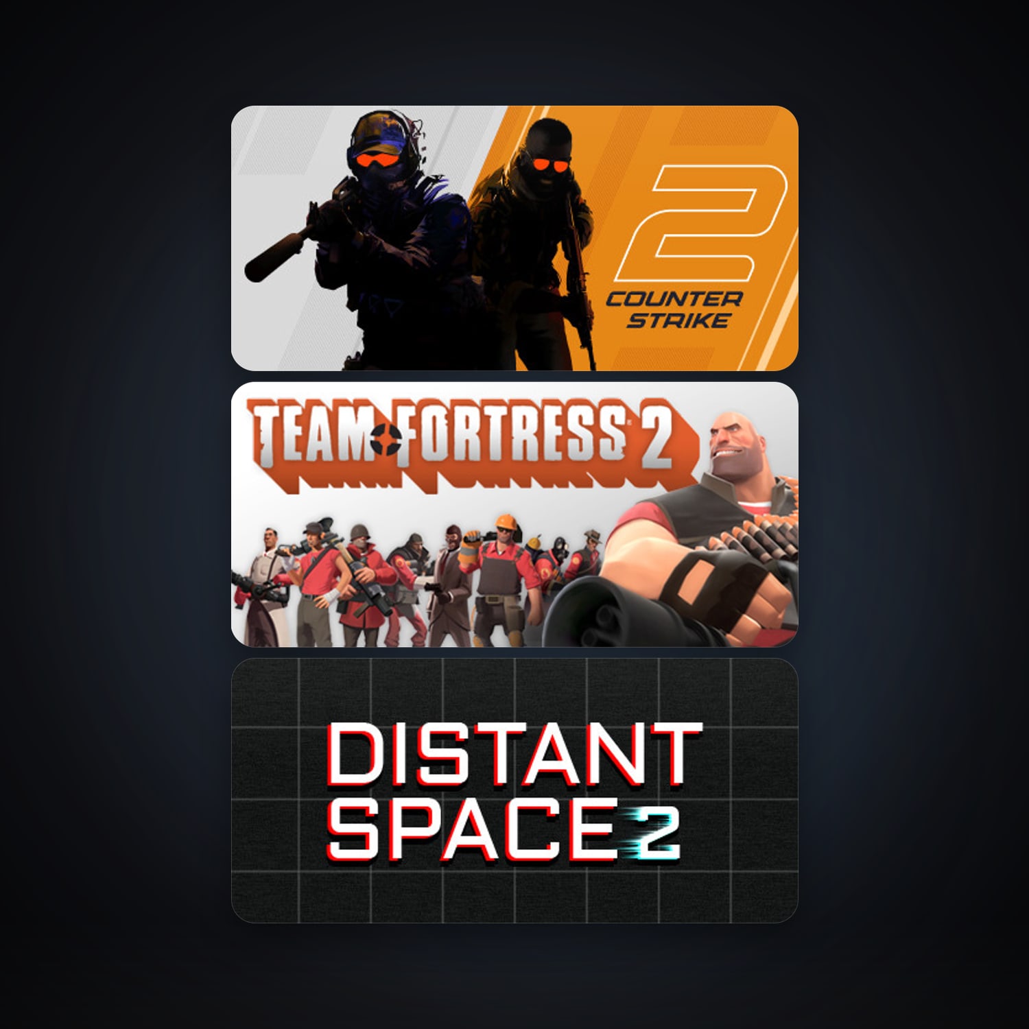 Team Fortress 2 + CS2 Prime, 3 games, clean — HabibiAccounts
