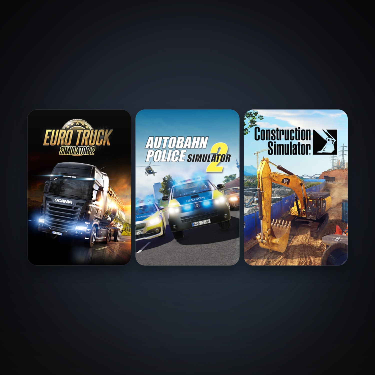 Euro Truck Simulator 2 + Autobahn Police Simulator 2, 3 games, clean — HabibiAccounts