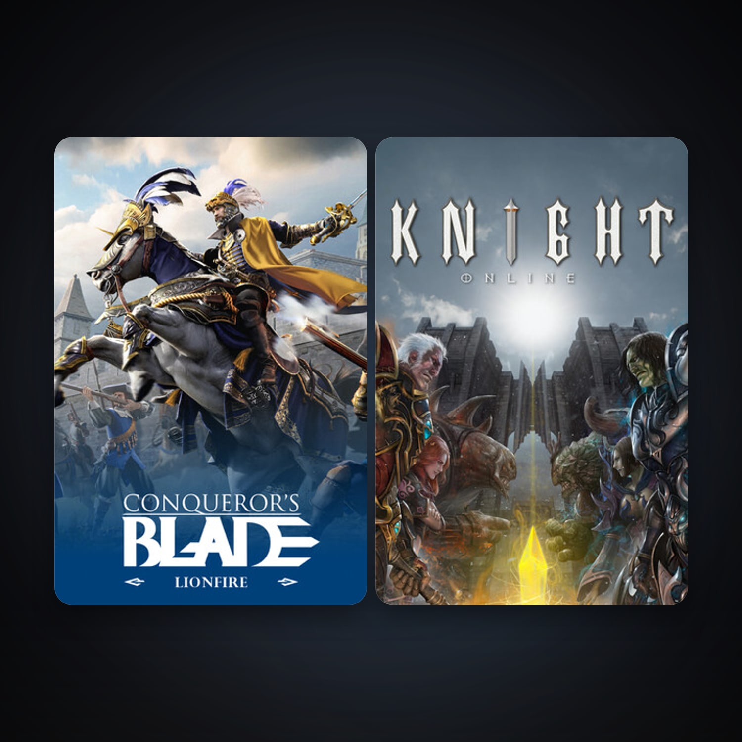 Knight Online + Conqueror's Blade, 3 games, clean — HabibiAccounts