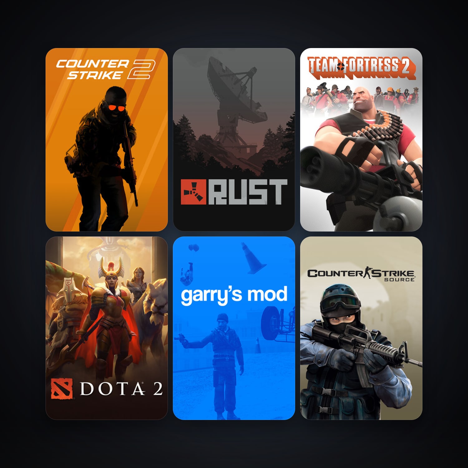 Counter-Strike: Source + Team Fortress 2, 131 games, Steam 16, clean — HabibiAccounts
