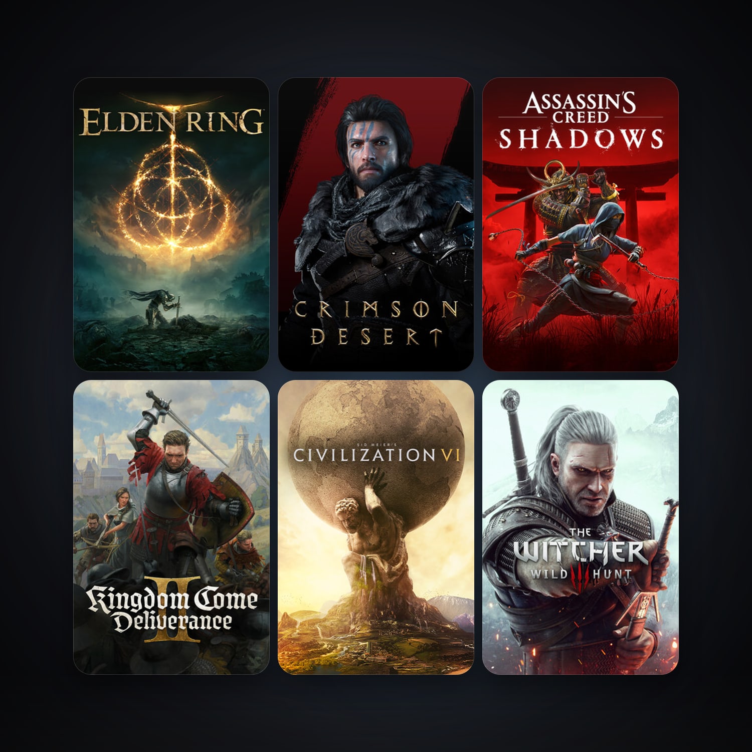Sid Meier's Civilization VI + The Witcher 3: Wild Hunt, 7 games, clean — HabibiAccounts
