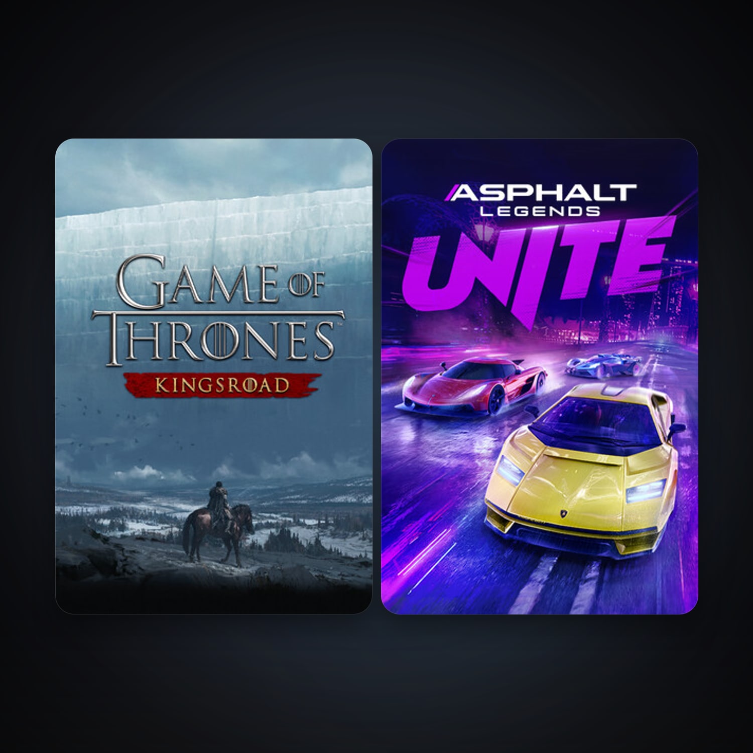 Asphalt Legends Unite + Game of Thrones: Kingsroad, 2 games, clean — HabibiAccounts