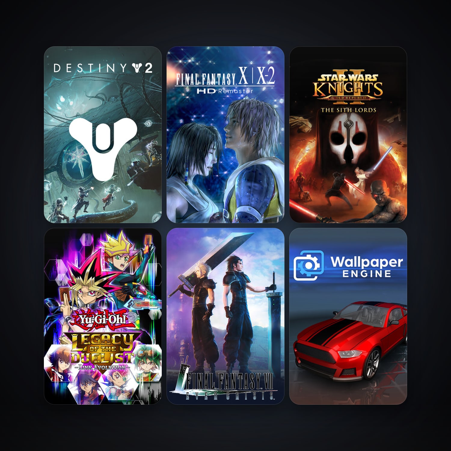 FINAL FANTASY VII + STAR WARS Knights of the Old Republic II - The Sith Lords, 124 games, Steam 10, clean — HabibiAccounts