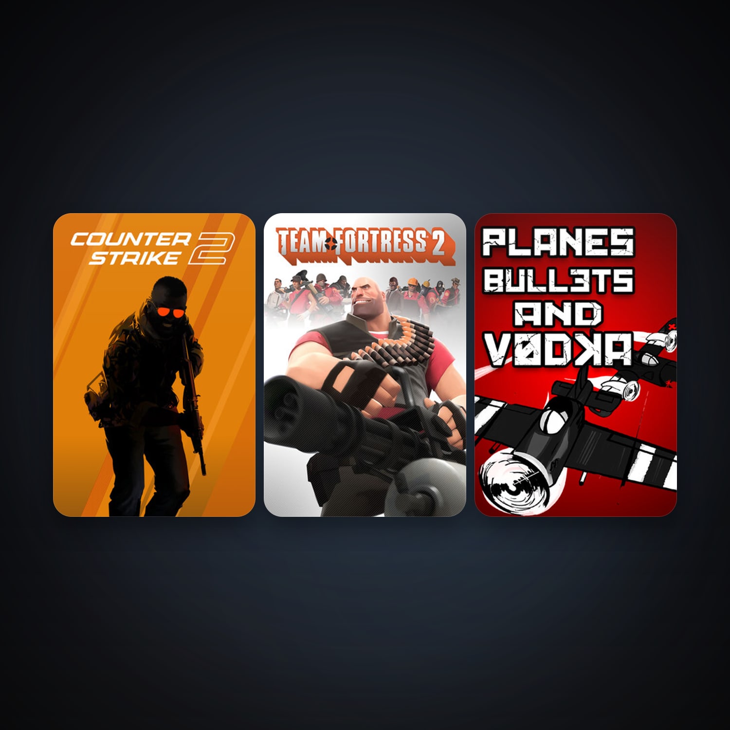 Team Fortress 2 + CS2 Prime, 3 games, clean — HabibiAccounts