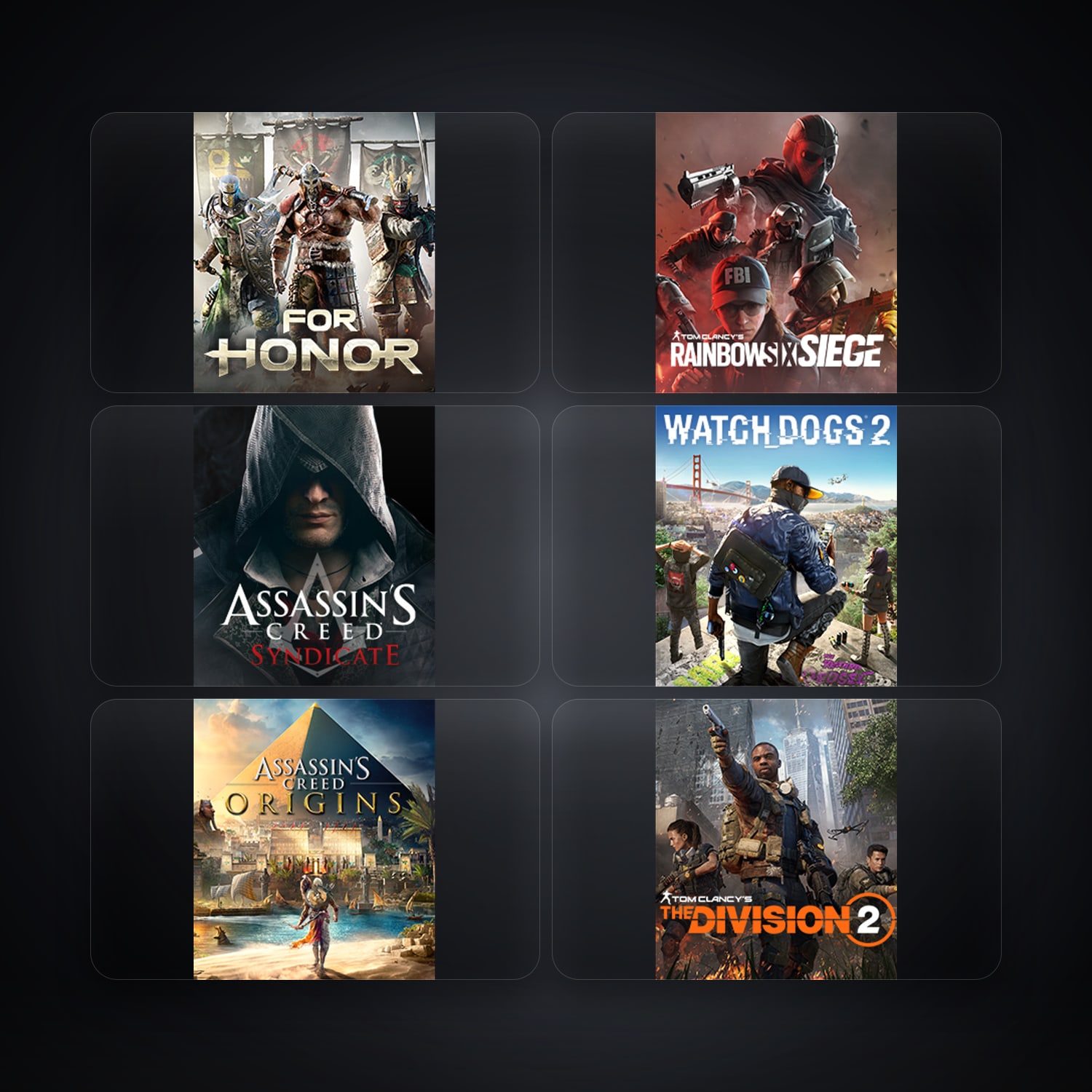 هالحساب يوبيسوفت فيه For Honor وTom Clancy's Rainbow Six Siege، DE، 6 ألعاب — HabibiAccounts