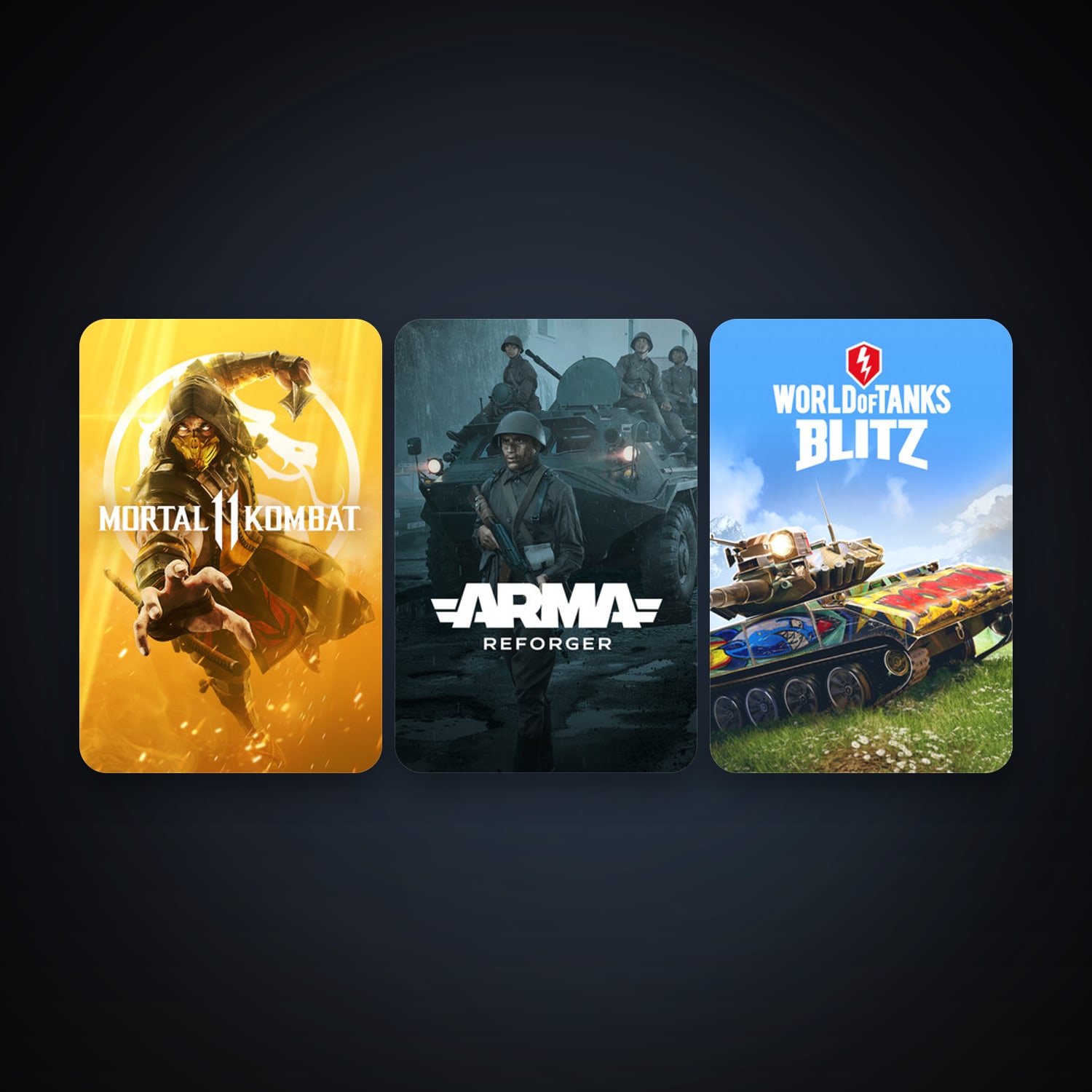 World of Tanks Blitz + Mortal Kombat 11, 6 games, clean — HabibiAccounts
