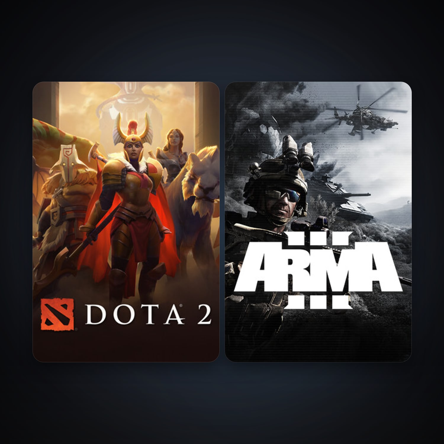 Dota 2 + Arma 3, 3 games, clean — HabibiAccounts