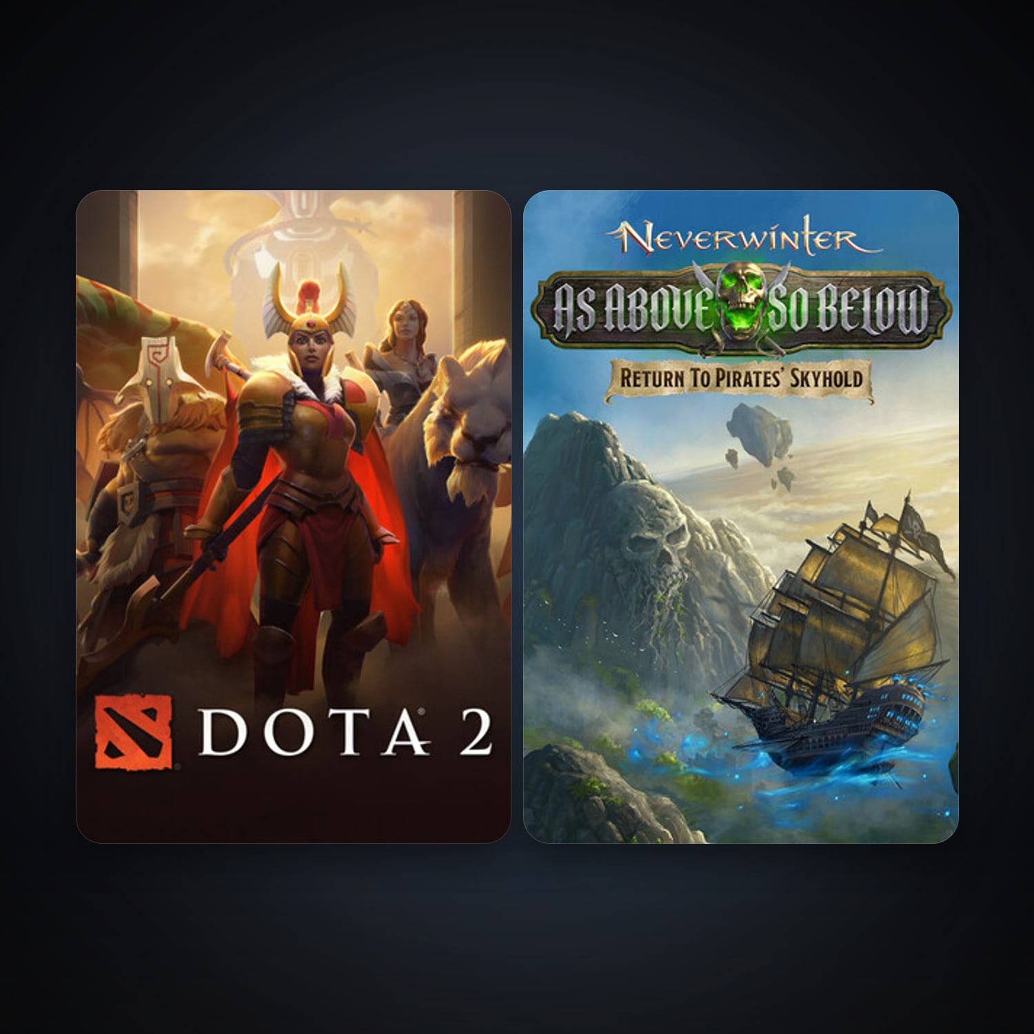 Dota 2 + Neverwinter, 2 games, clean — HabibiAccounts