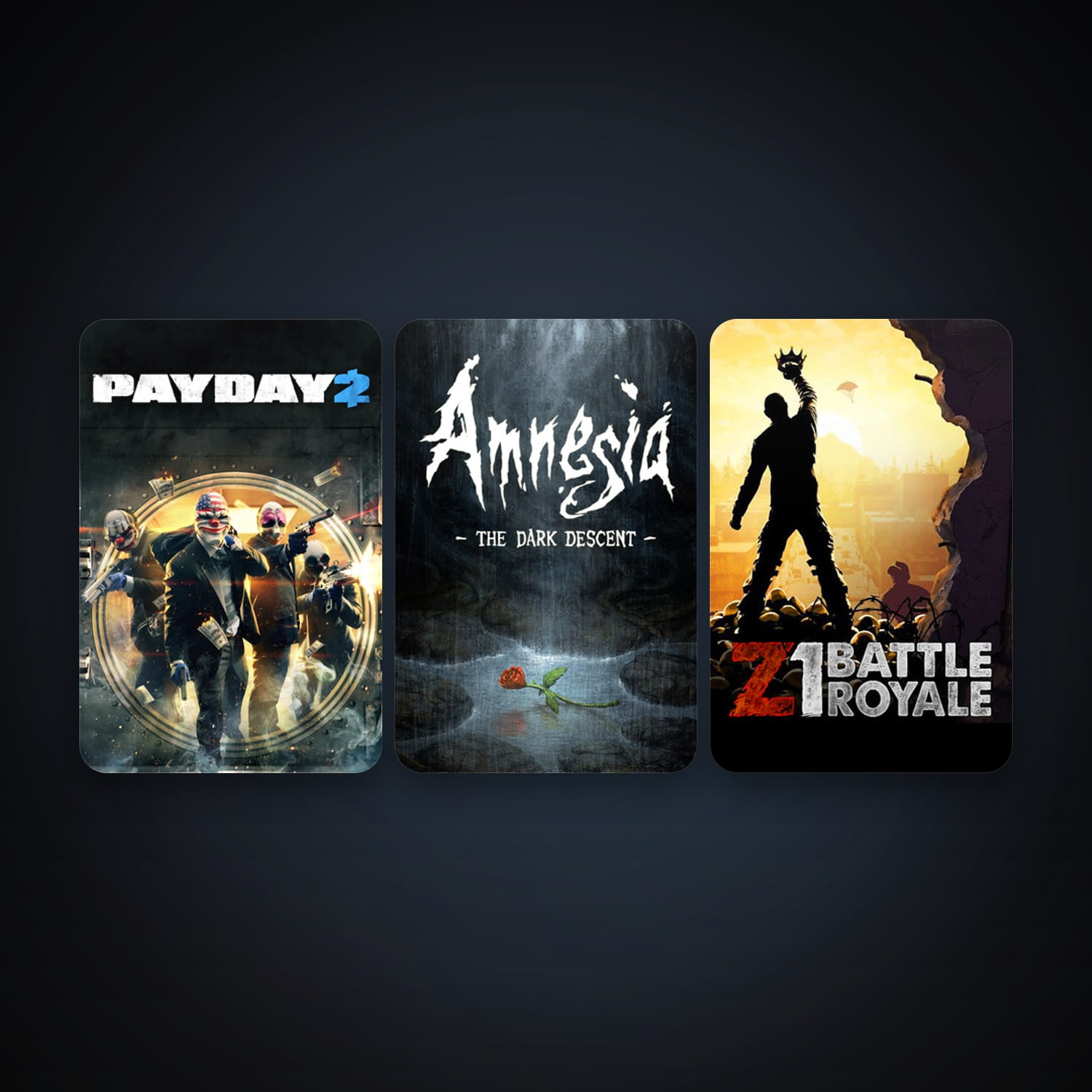 Amnesia: The Dark Descent + PAYDAY 2, 4 games, clean — HabibiAccounts