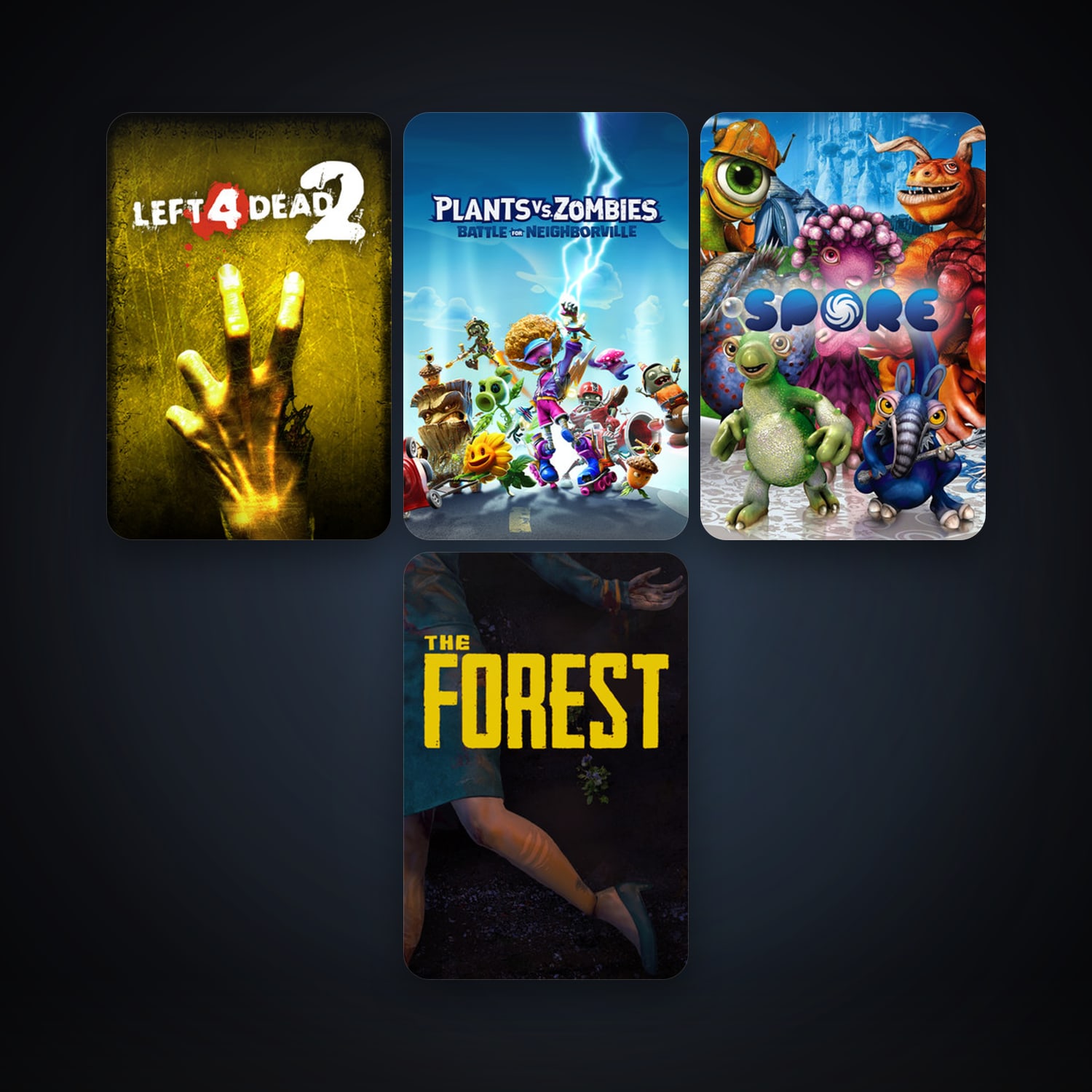 Left 4 Dead 2 + SPORE, 9 games, clean — HabibiAccounts