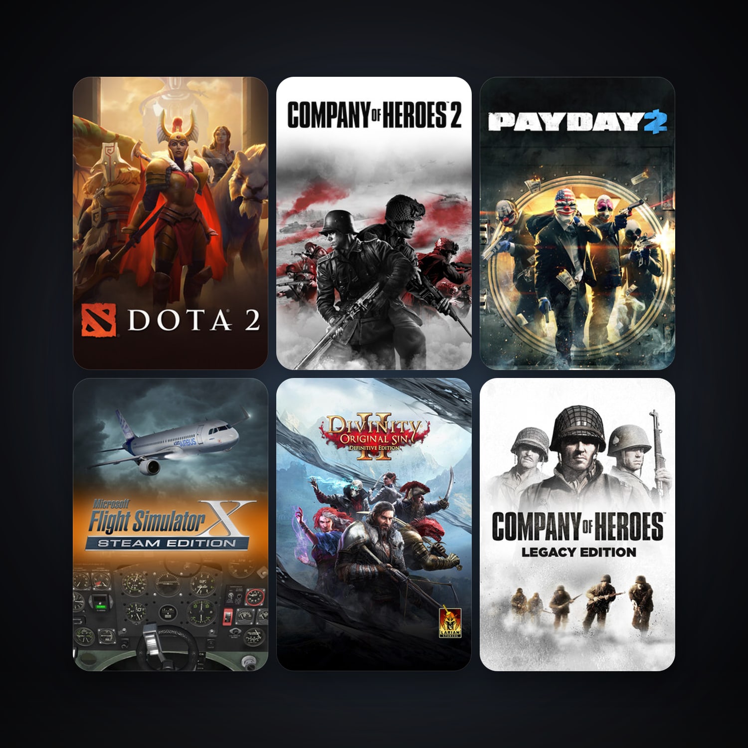 Dota 2 + Company of Heroes, 10 games, clean — HabibiAccounts