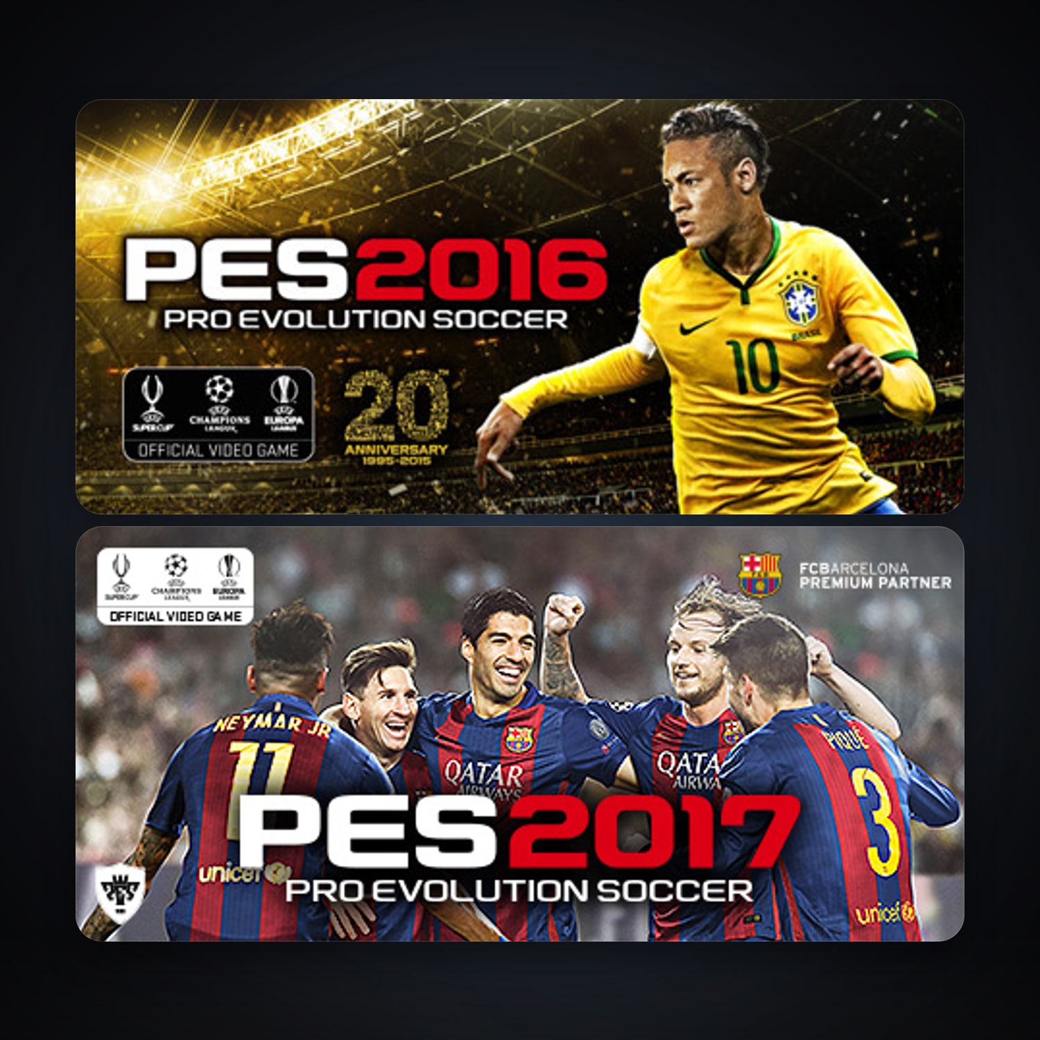Pro Evolution Soccer 2016 + Pro Evolution Soccer 2017, 2 games, clean — HabibiAccounts