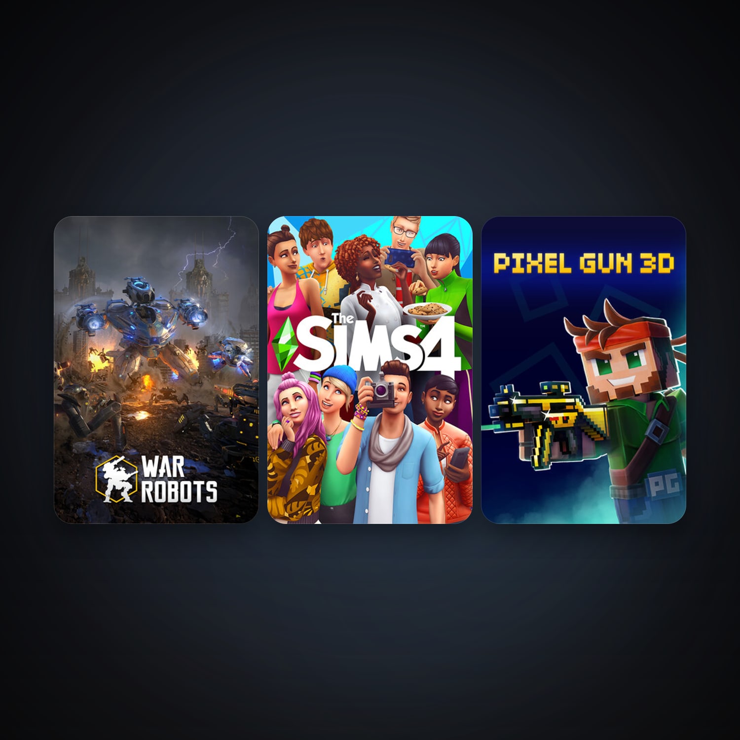War Robots + The Sims 4, 4 games, clean — HabibiAccounts