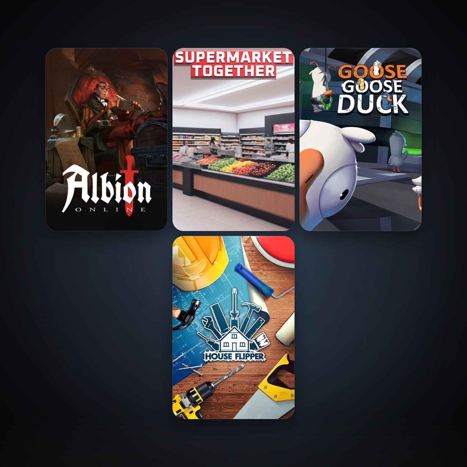 House Flipper + Albion Online, 9 games, clean — HabibiAccounts